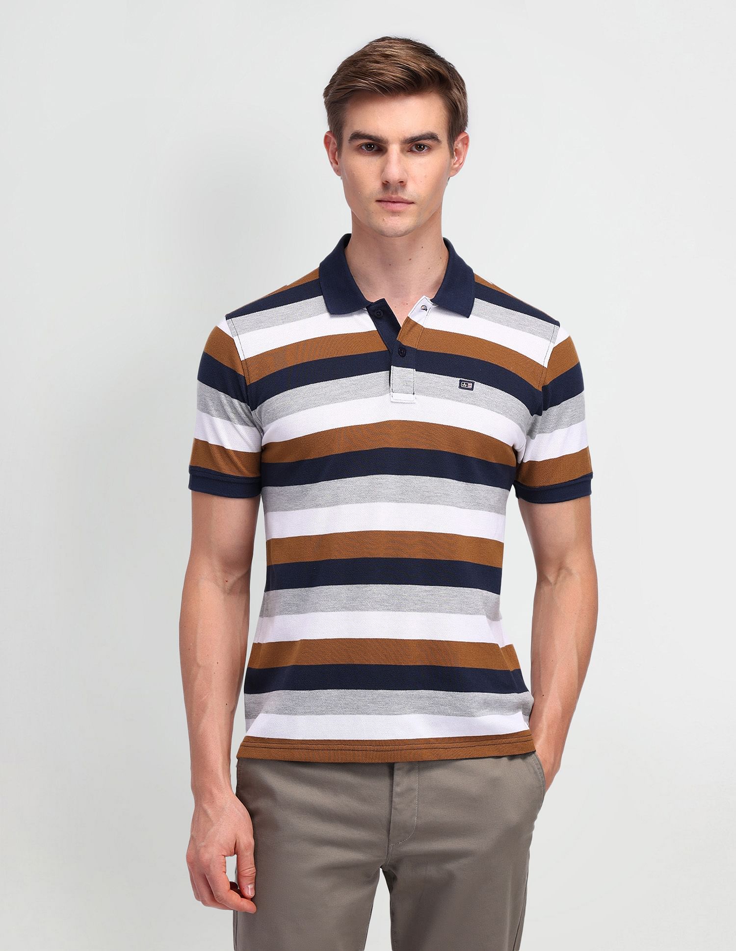 Arrow Sport Horizontal Striped Regular Polo Shirt