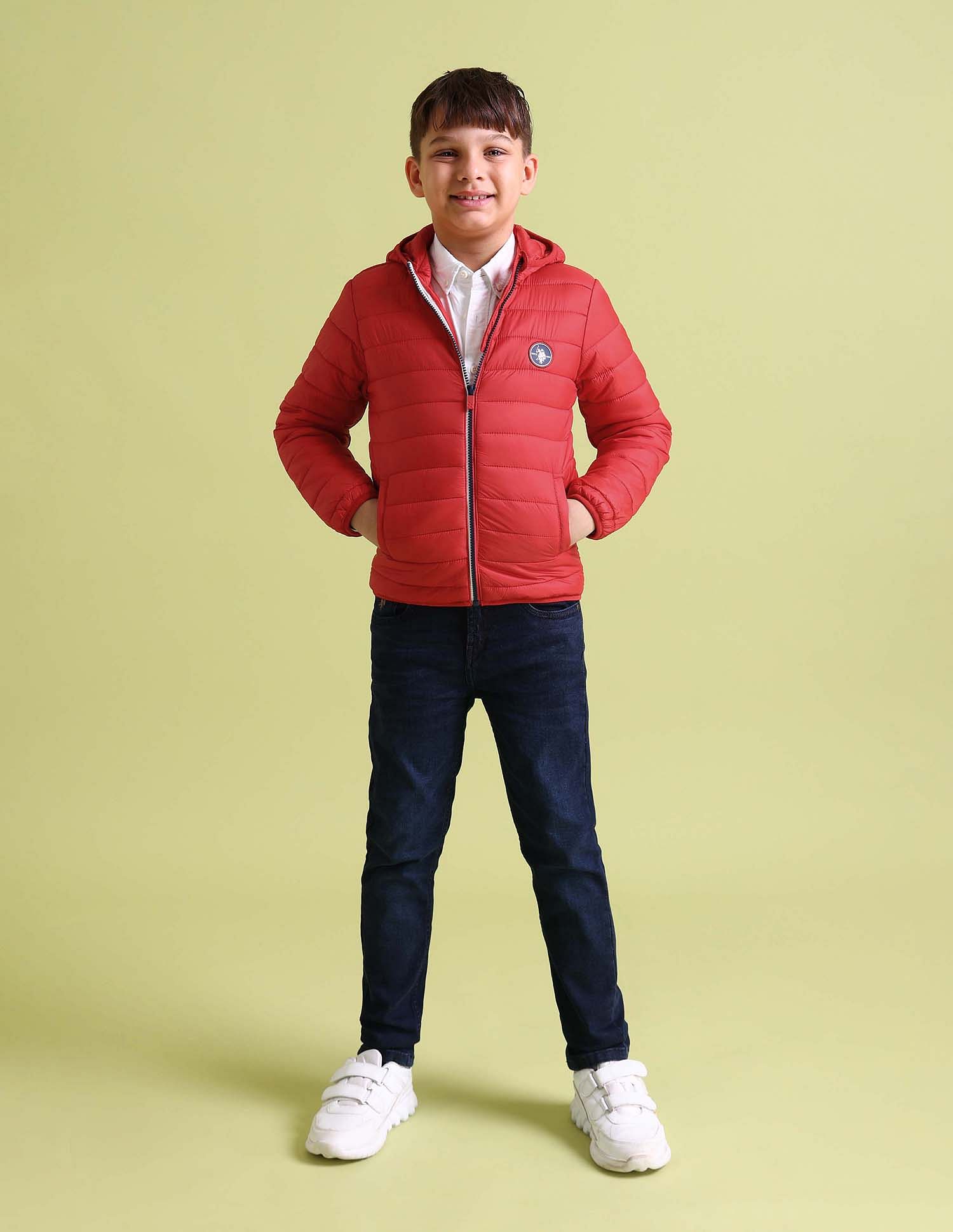 U.S. Polo Assn. Kids Hooded Solid Puffer Jacket