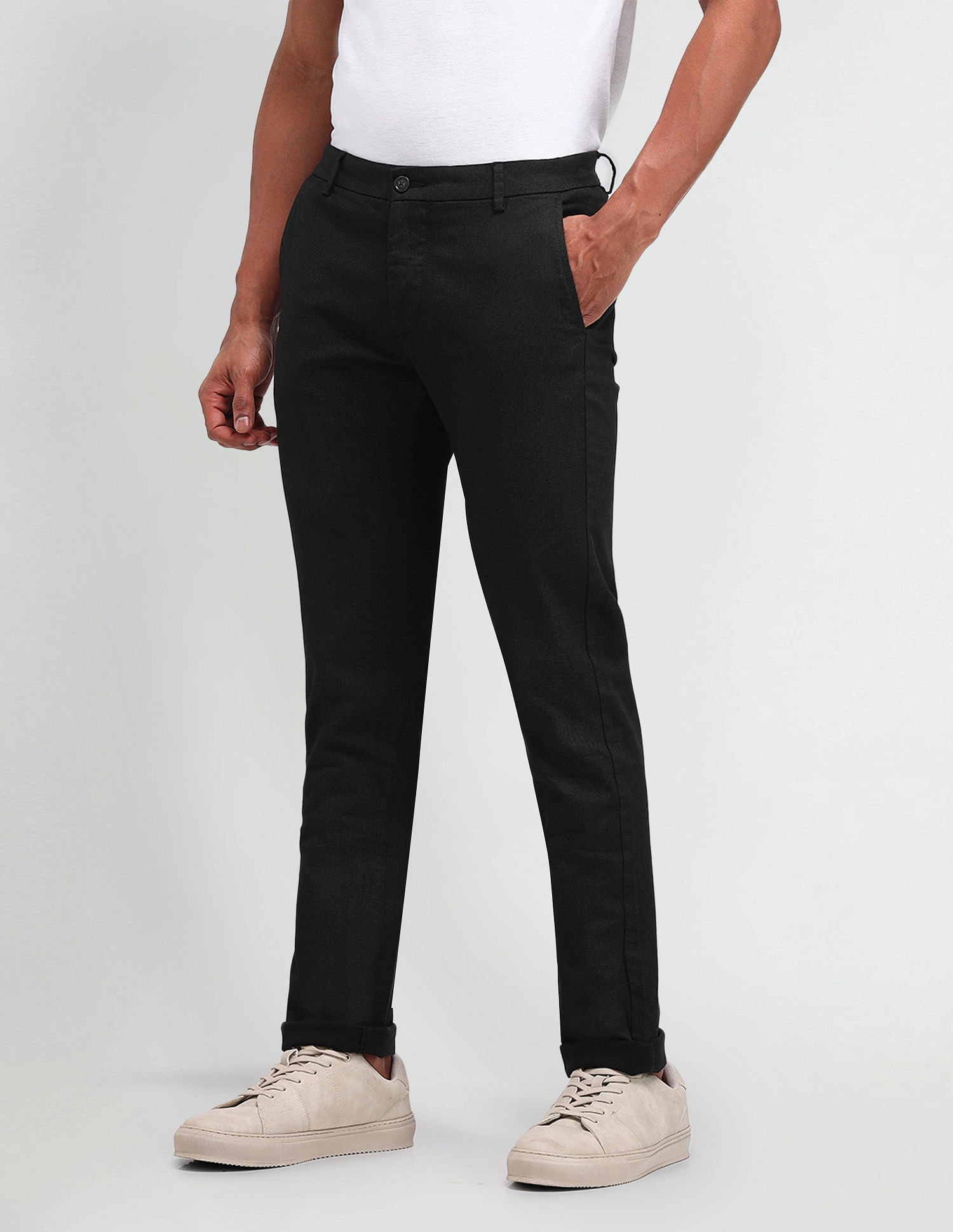 Arrow Sport Denver Slim Fit Solid Trousers