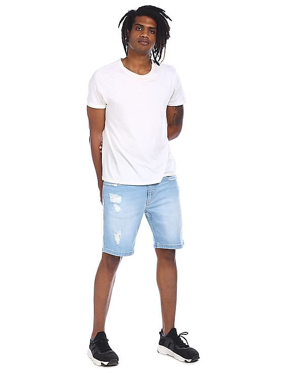 Light denim shorts on sale mens