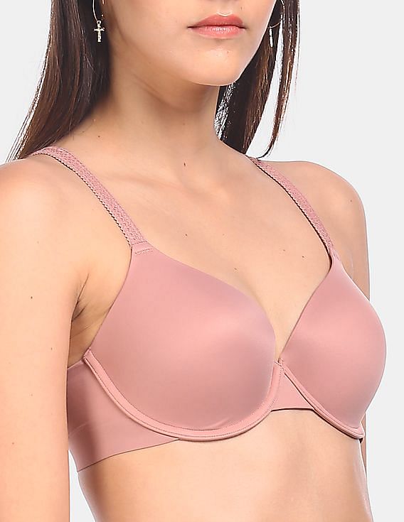 Buy Calvin Klein Underwear Women Blush Pink Lightly Lined Solid Push Up Bra  