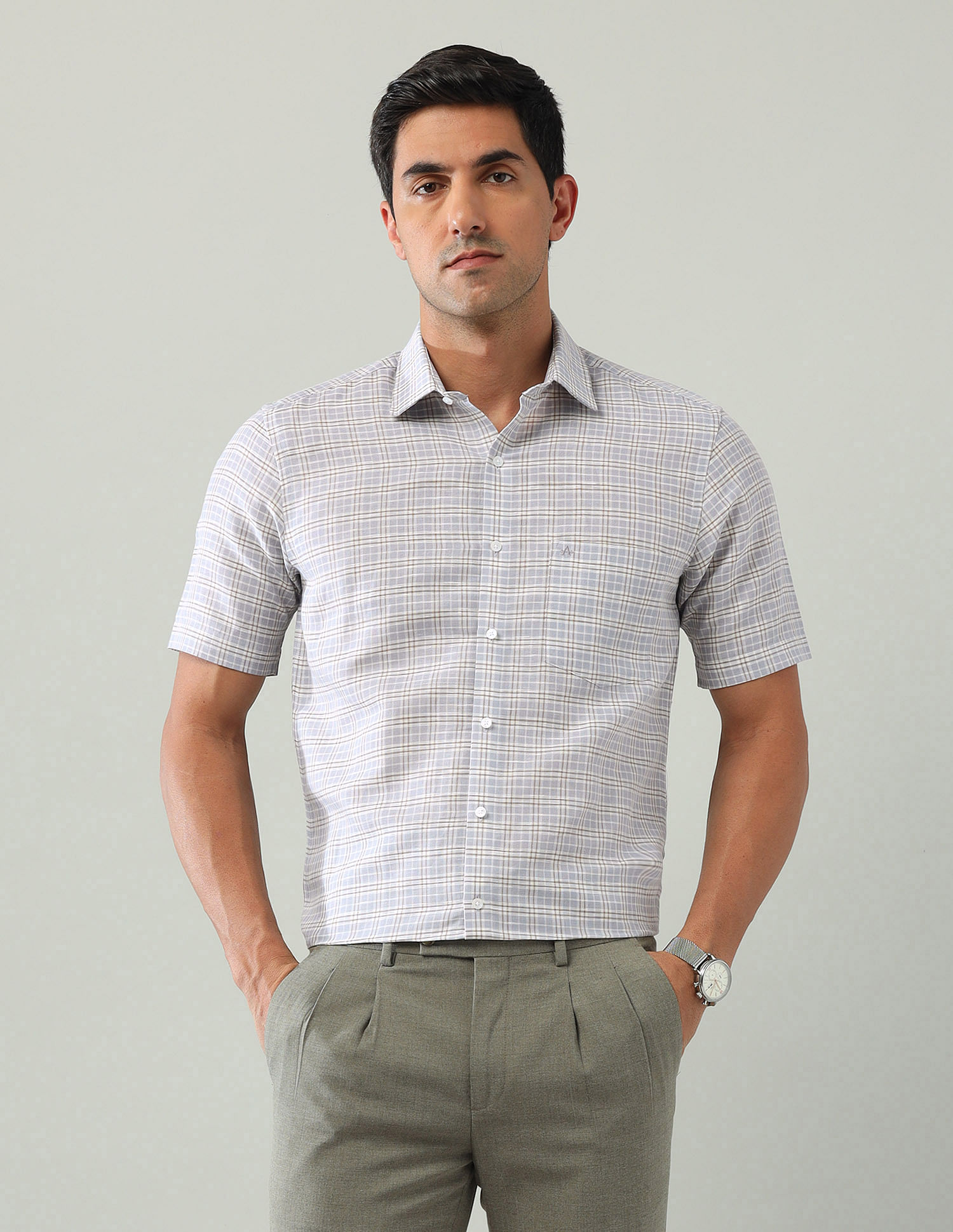 Arrow Grid Tattersall Checked Liberty Classic Fit Shirt