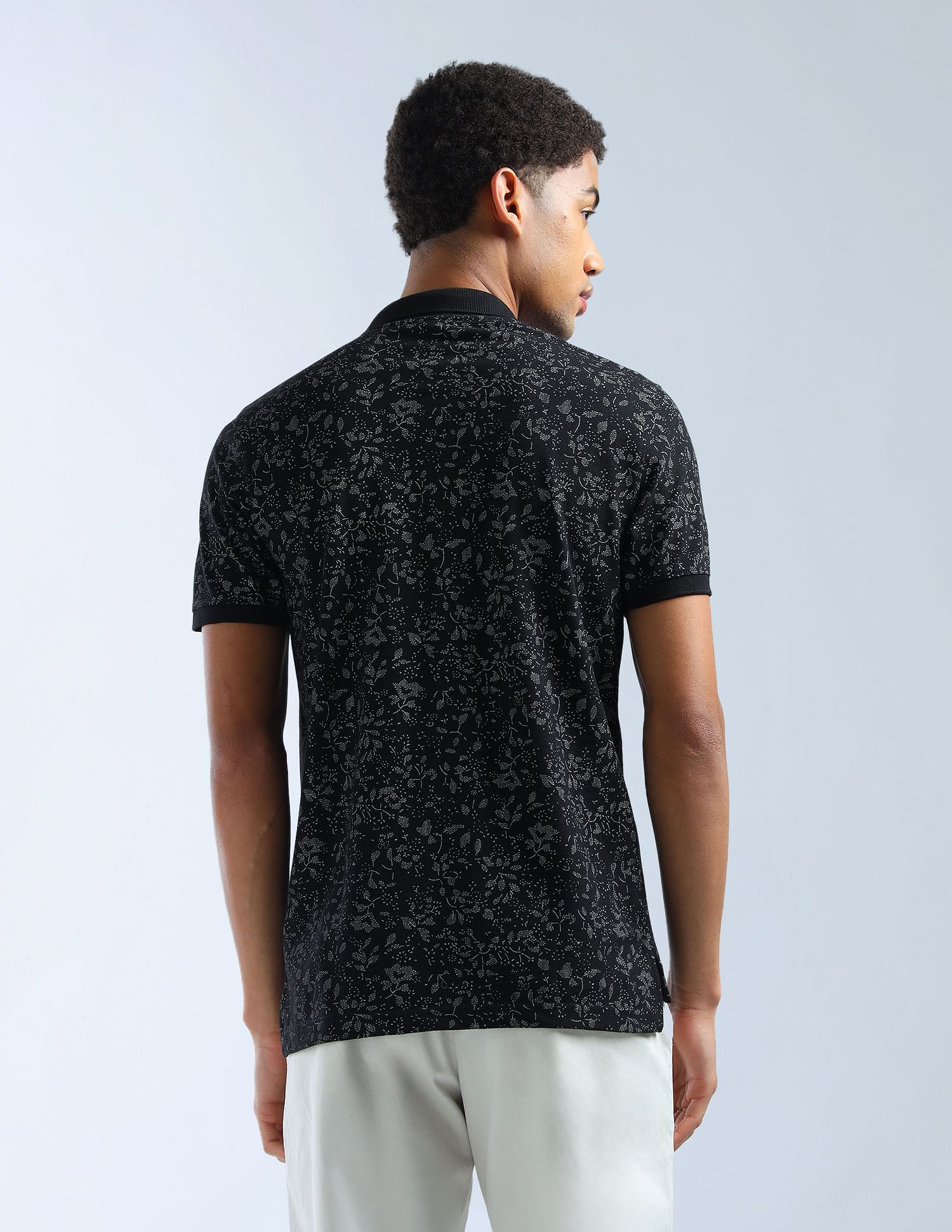Flying Machine Floral Printed Essentials Polo Shirt