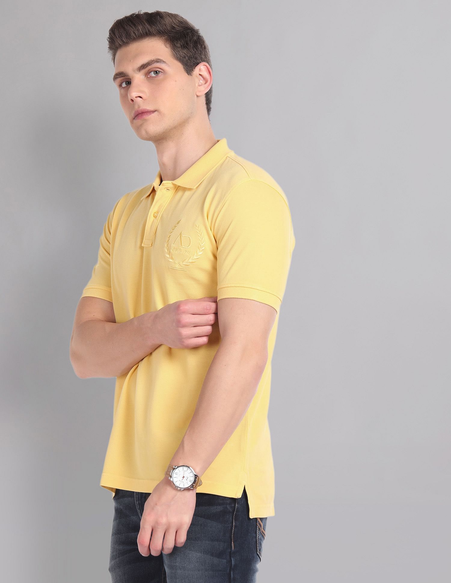 AD by Arvind Embroidered Logo Profound Polo Shirt
