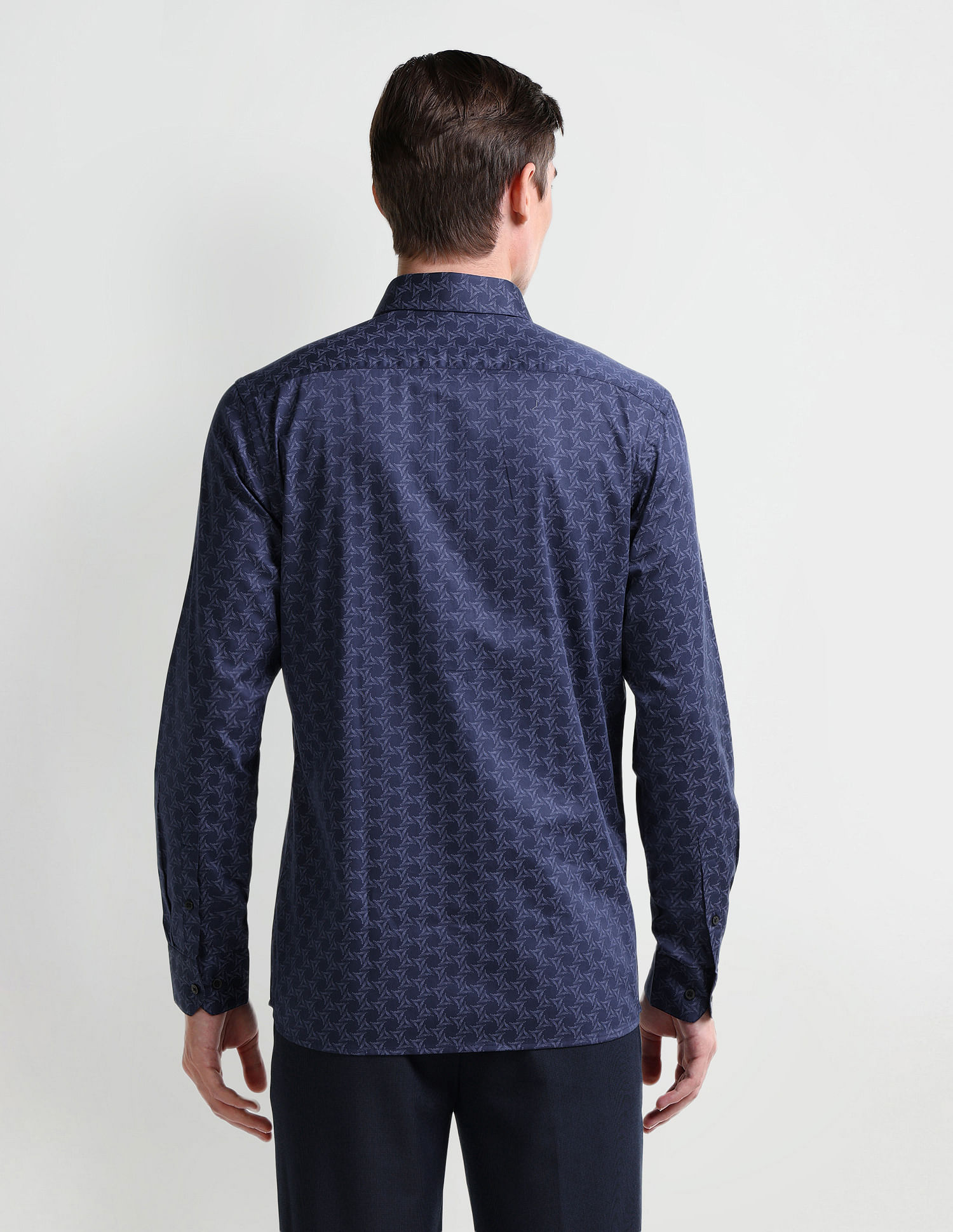 Arrow Geometric Print Satin Shirt
