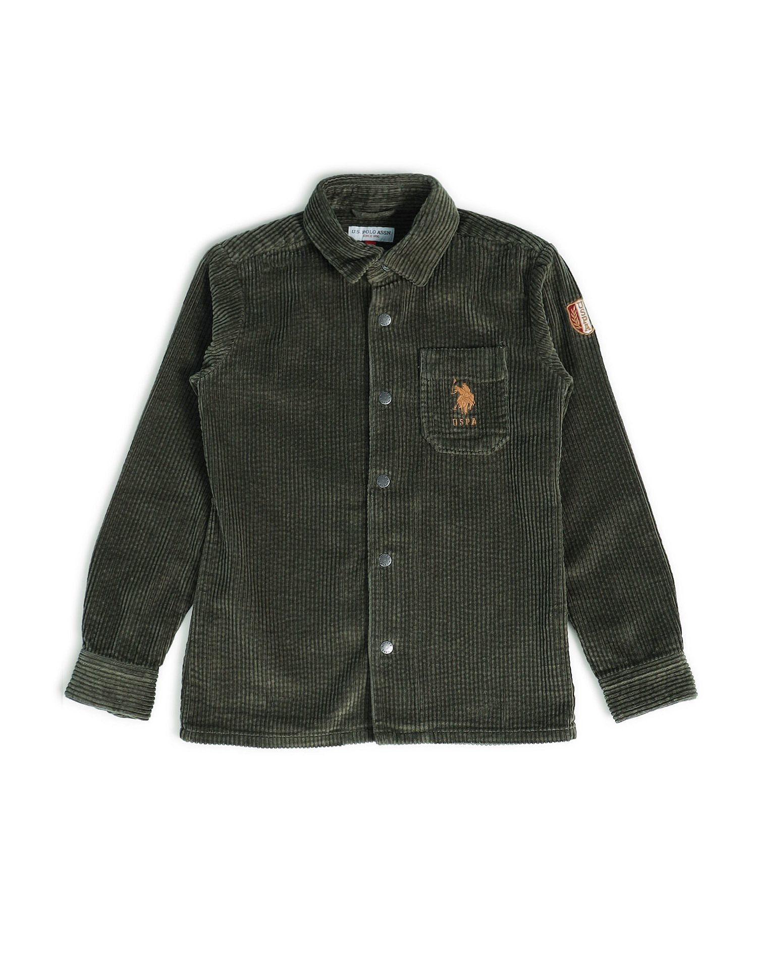 U.S. Polo Assn. Kids Boys Corduroy Regular Fit Shirt