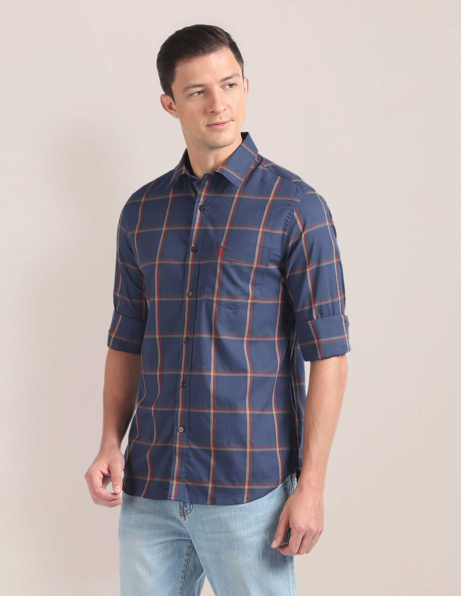 U.S. Polo Assn. Windowpane Check Twill Shirt