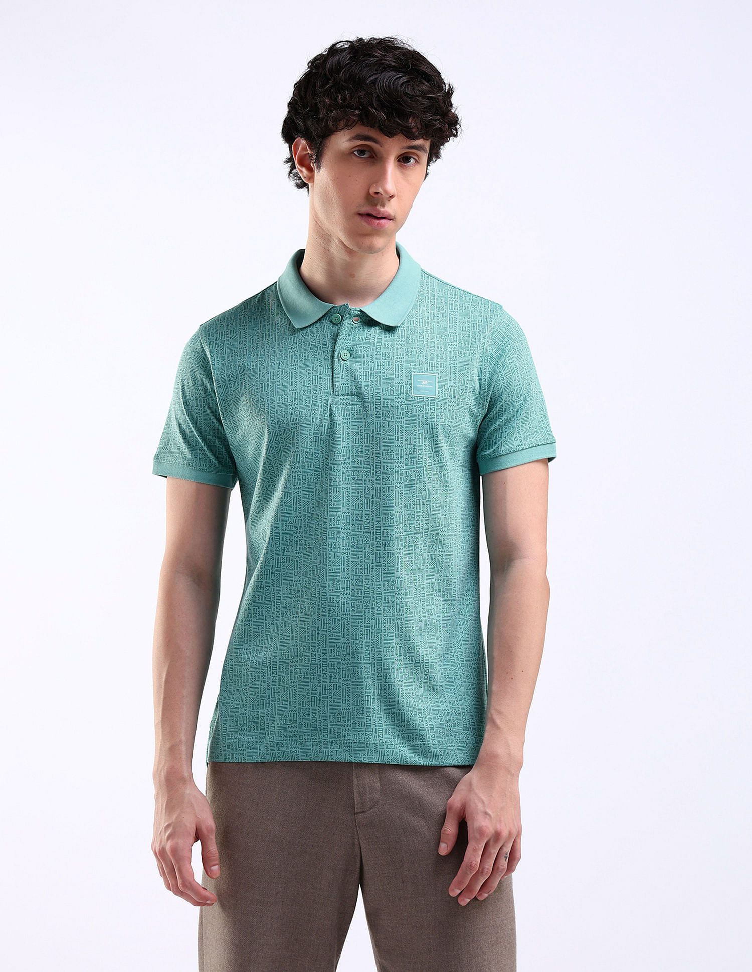 Flying Machine All-Over Regular Fit Polo Shirt