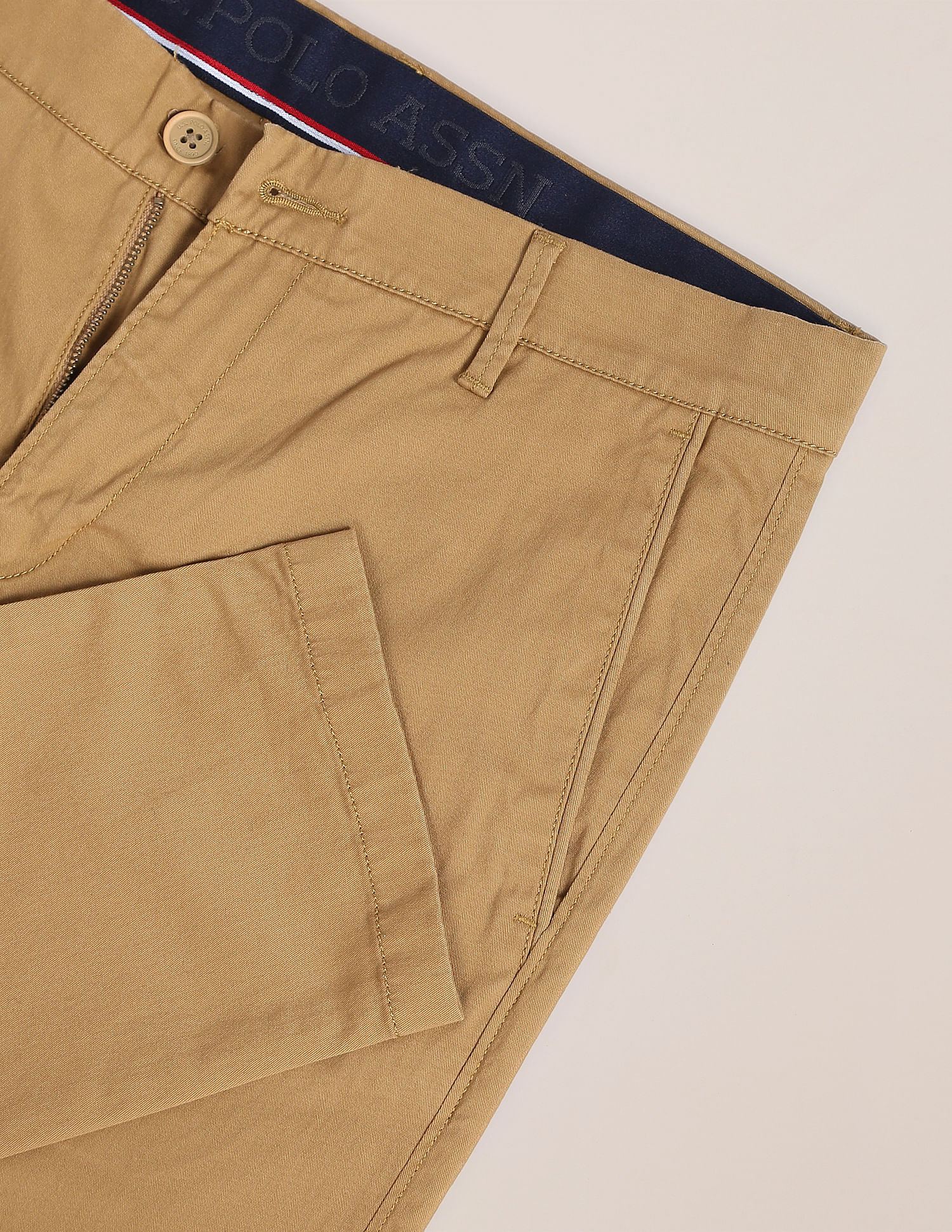 U.S. Polo Assn. Austin Trim Fit Solid Casual Trousers