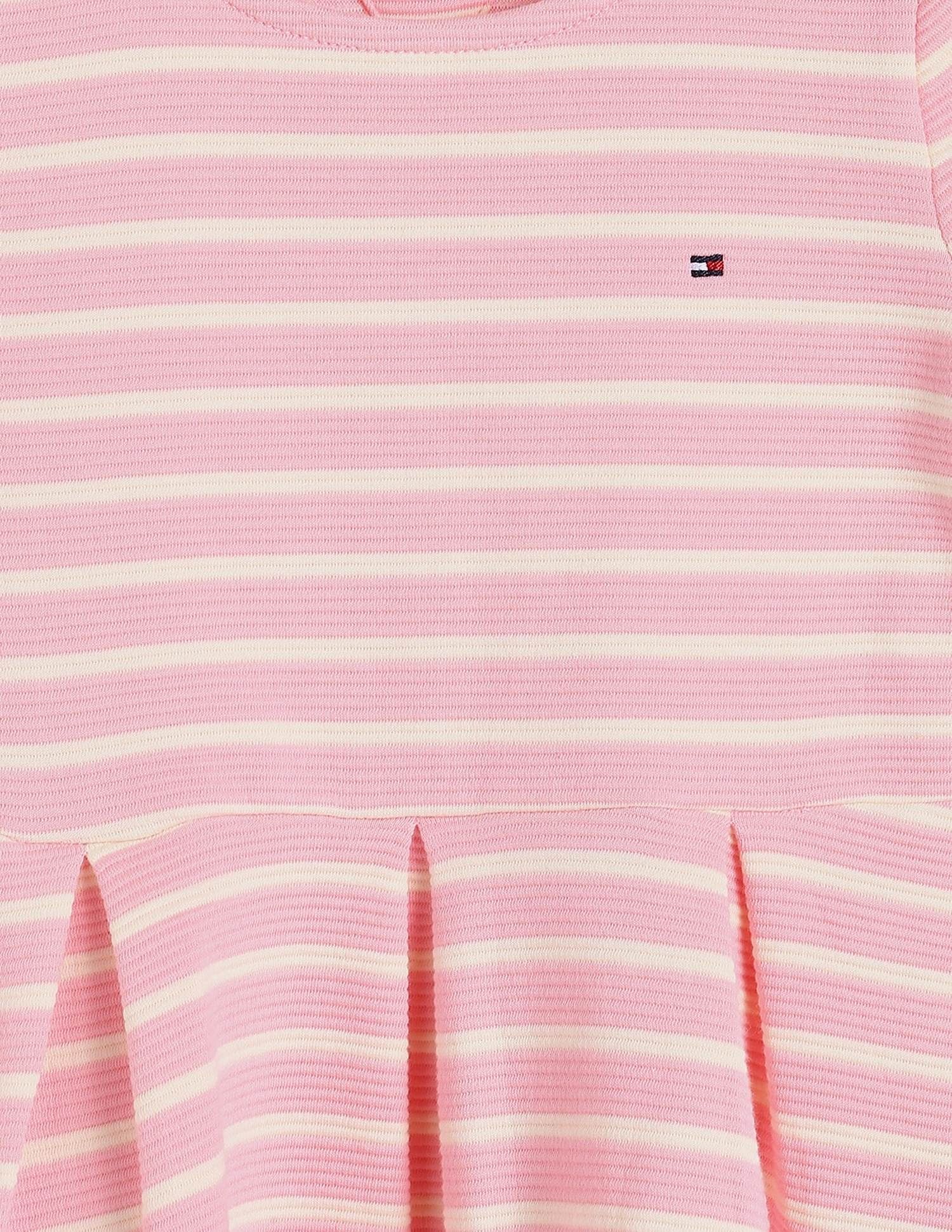 Tommy Hilfiger Kids Girls Striped Slim-Fit Cotton Dress