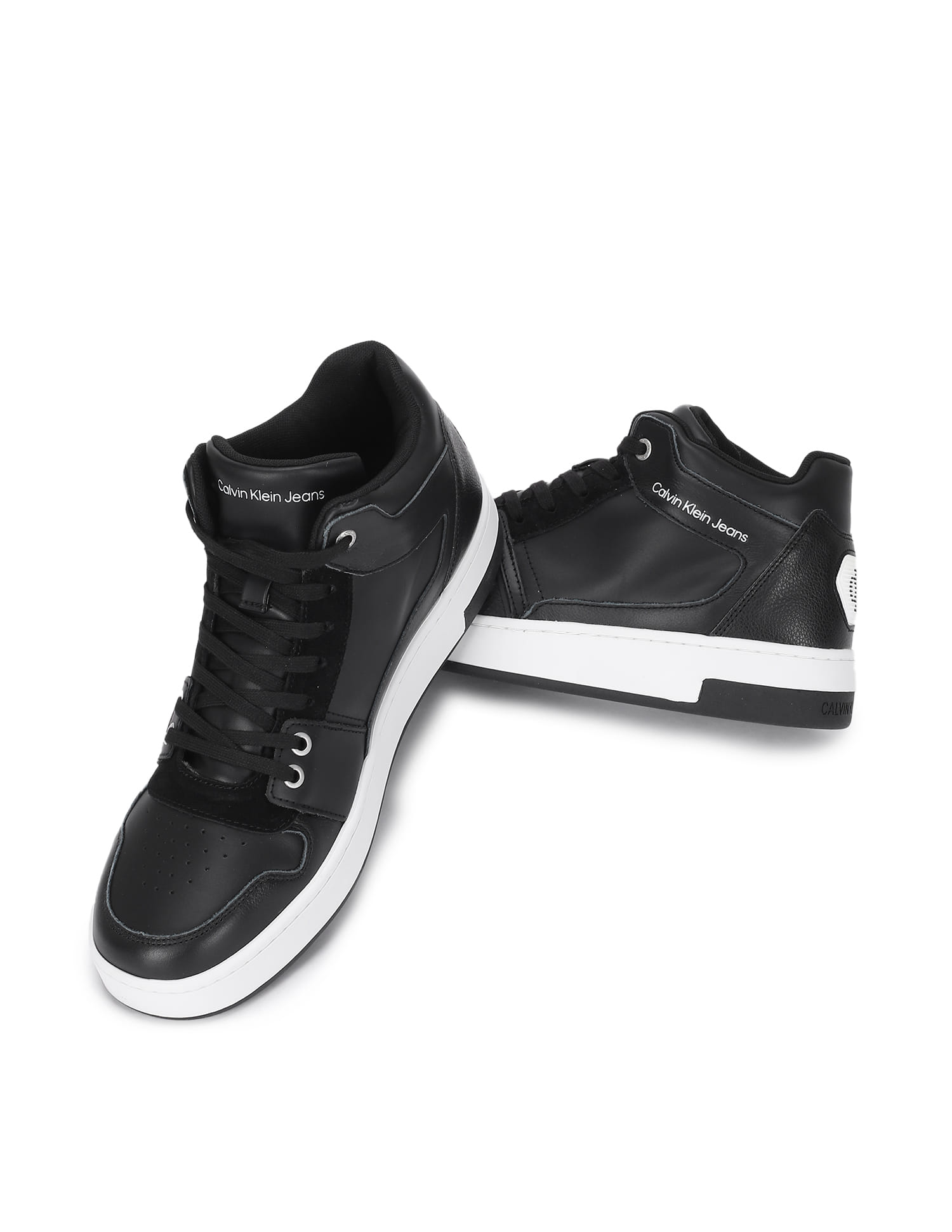 Buy Calvin Klein Men Black Lace Up Panelled Upper High Top 