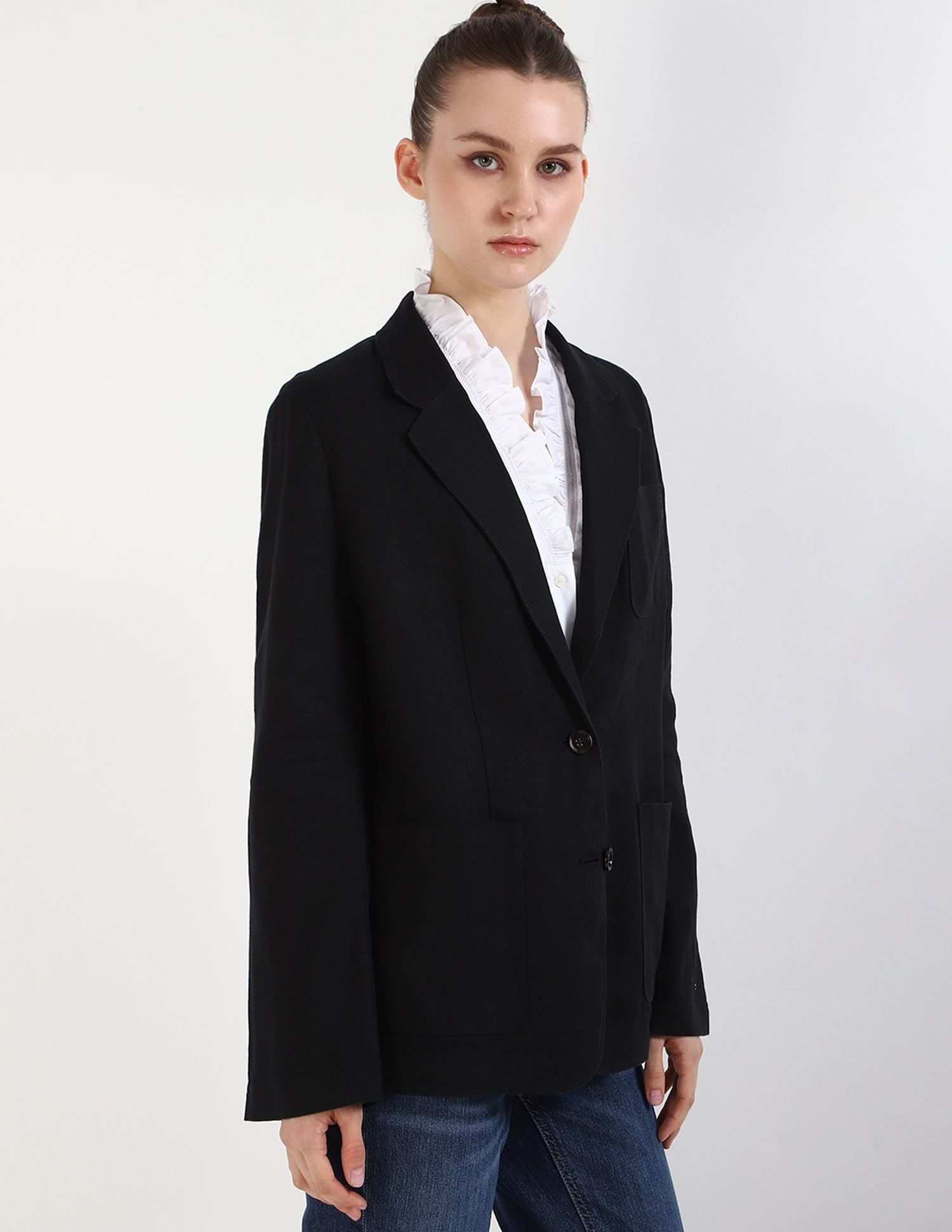 Buy Tommy Hilfiger Solid Slim-Fit Linen Blazer