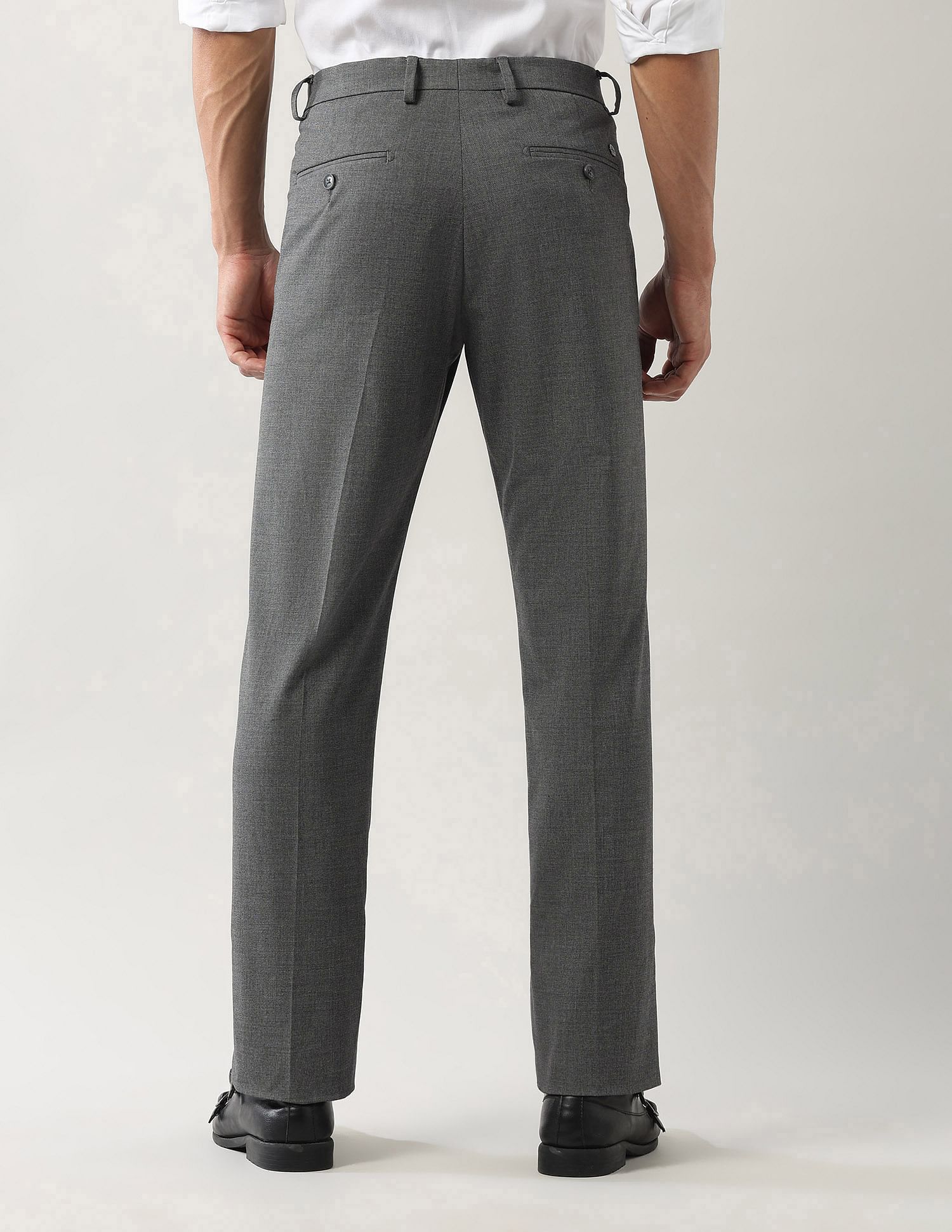 Arrow Solid Regular Fit Trousers
