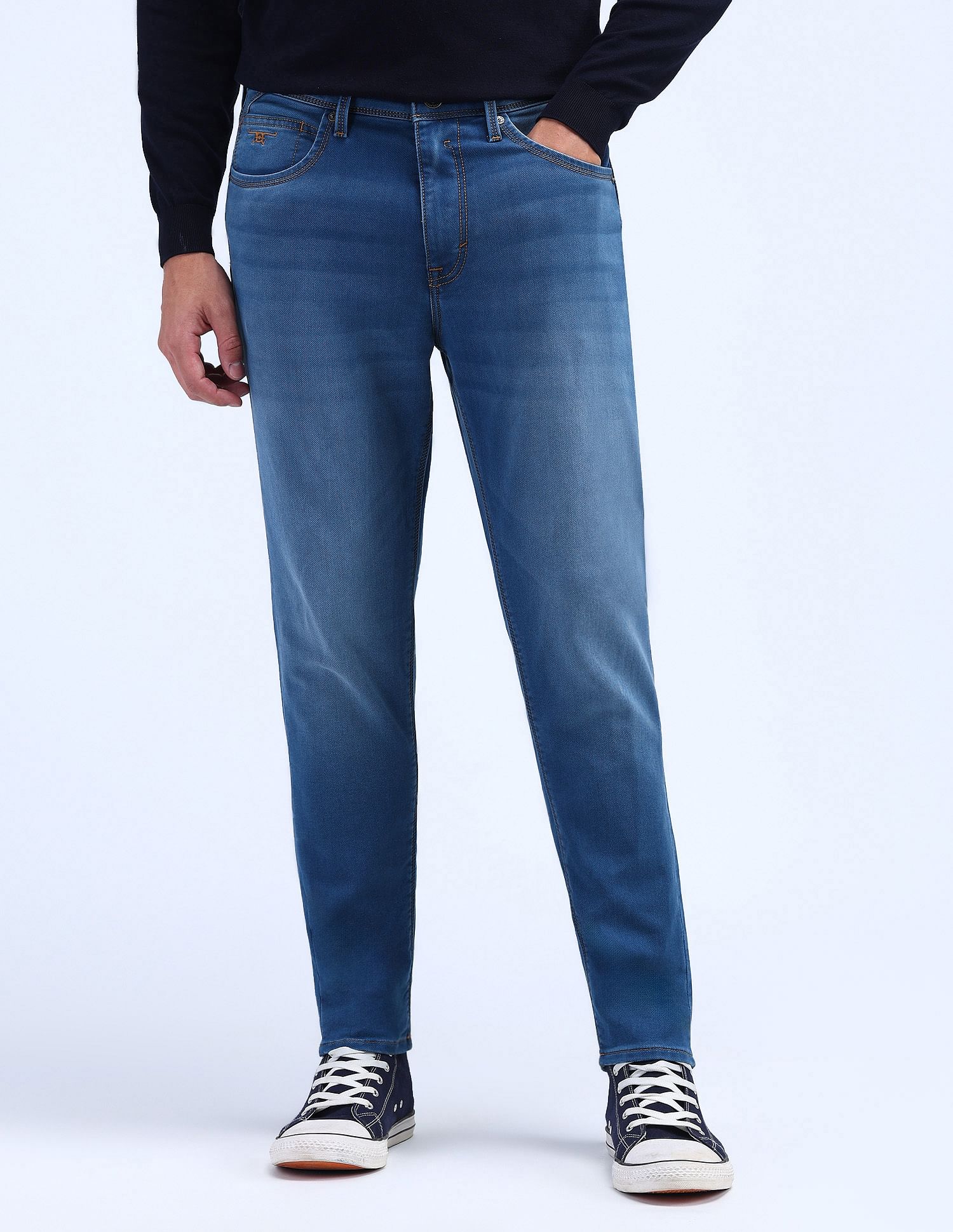 Flying Machine Mankle Relaxed Tapered Stone Wash Jeans