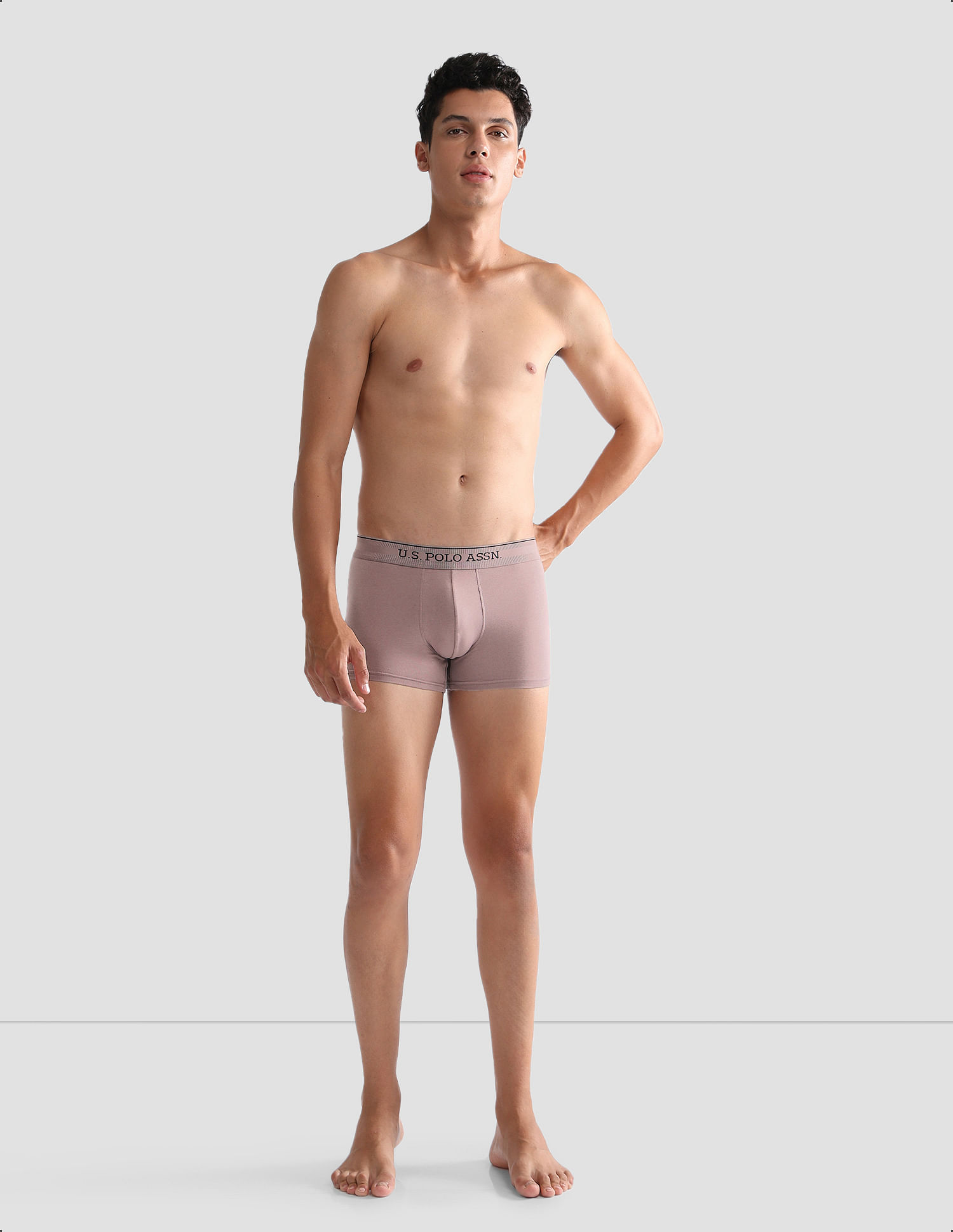 U.S. Polo Assn. Mid Rise Solid OET15 Trunks - Pack Of 3