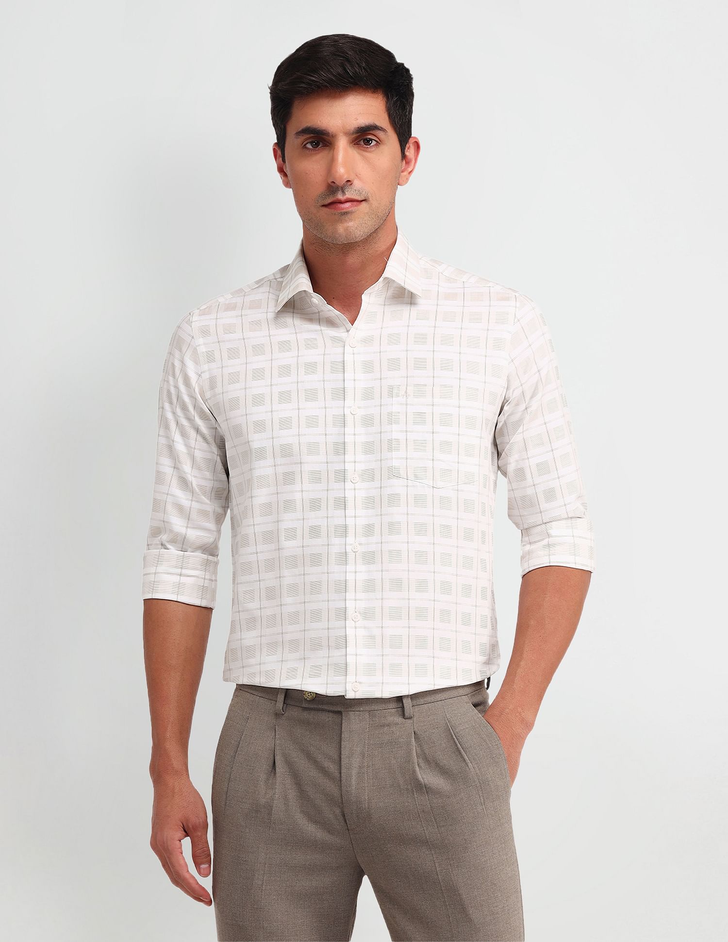 Arrow Manhattan Slim Fit Checked Shirt