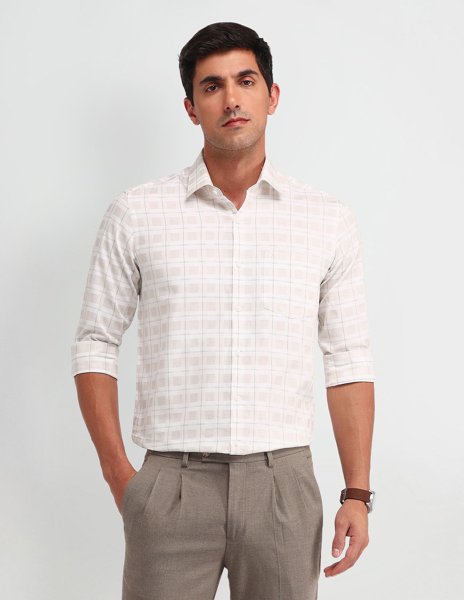 Arrow Manhattan Slim Fit Checked Shirt