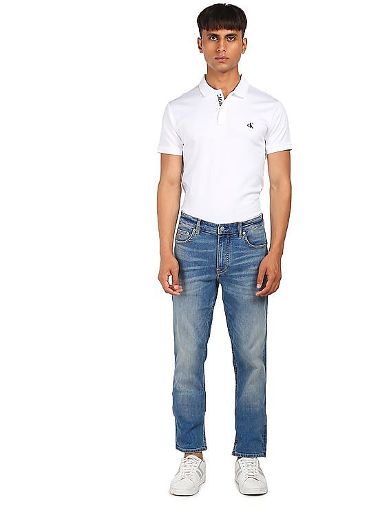 Calvin Klein Men Blue Mid Rise Stone Wash Jeans