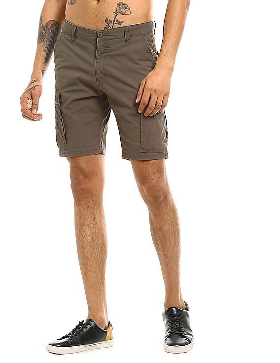 solid cargo shorts