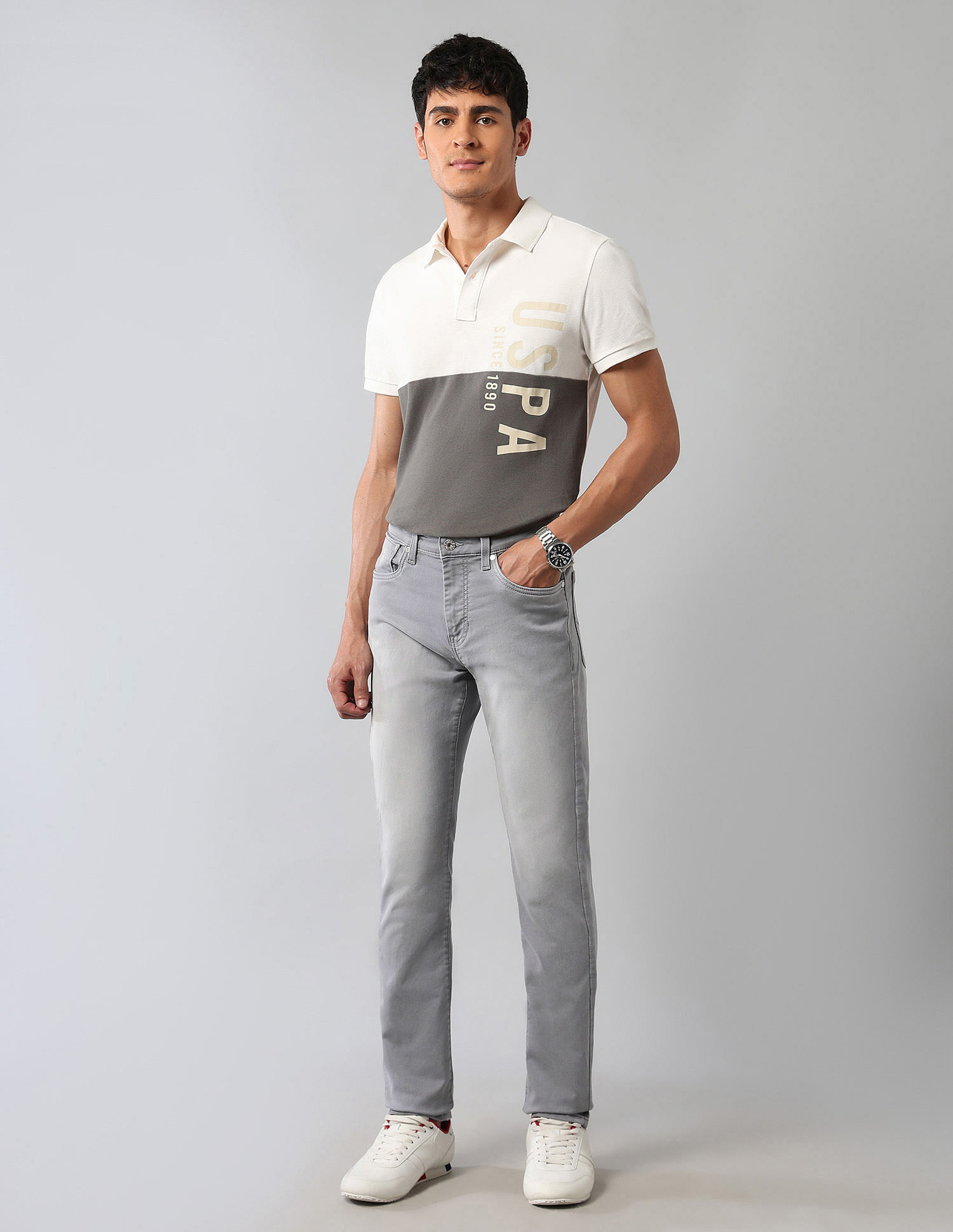 U.S. Polo Assn. Denim Co. Regallo Skinny Fit Grey Ultra Soft Jeans