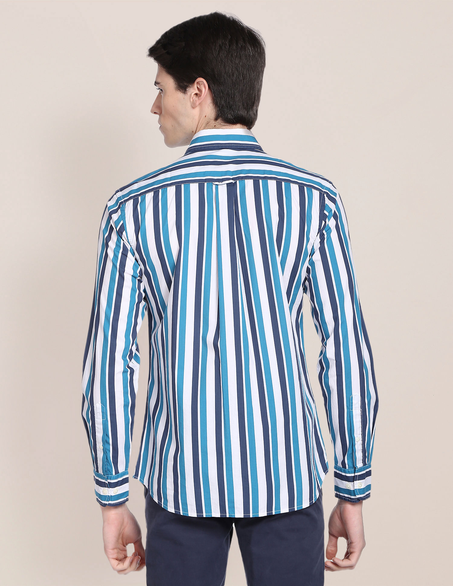 U.S. Polo Assn. Spread Collar Stripe Casual Shirt