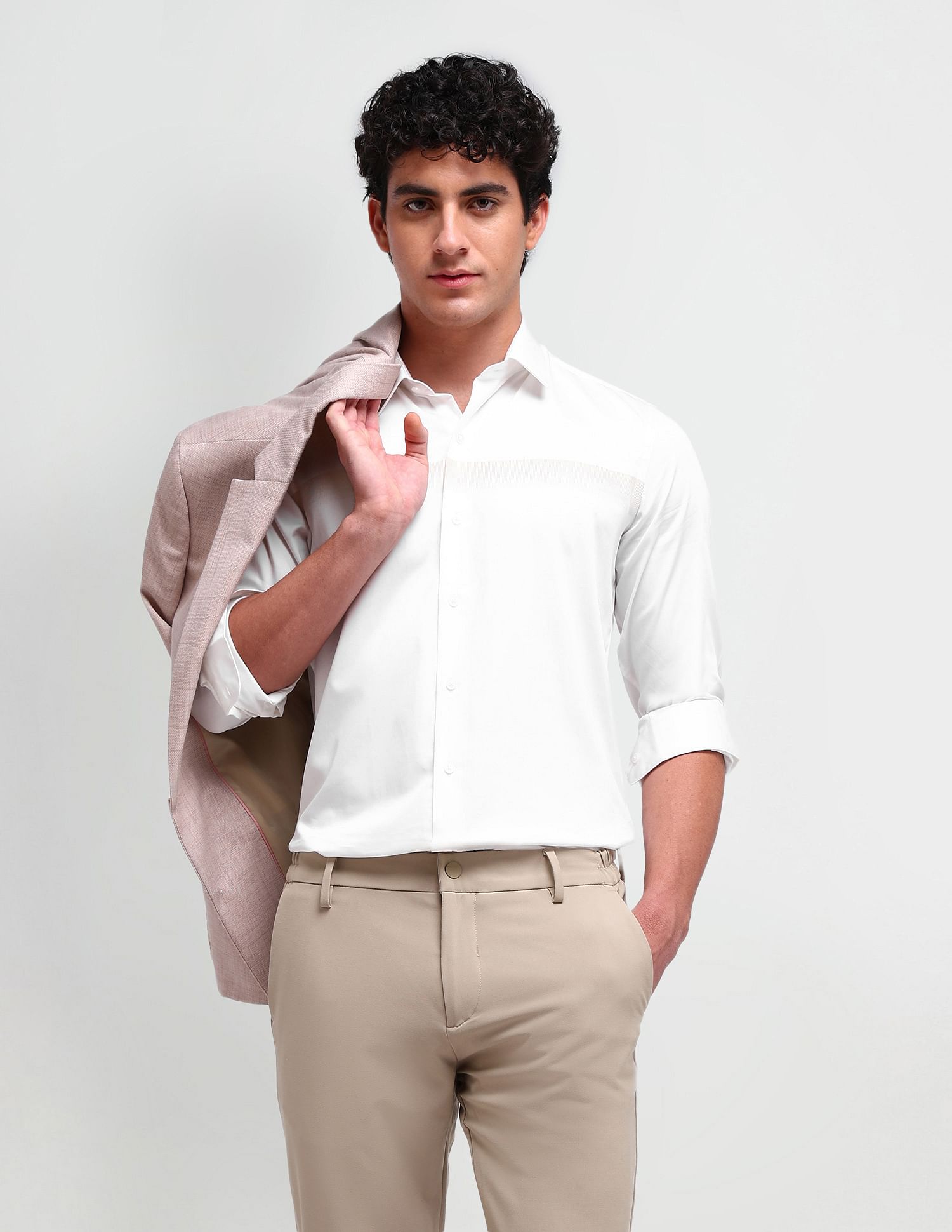 Arrow Newyork Manhattan Slim Solid Shirt