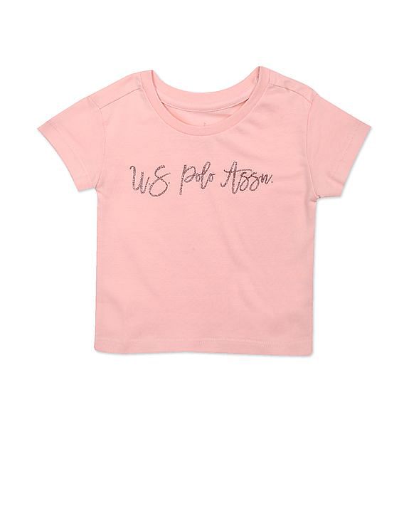 U.S. Polo Assn. Kids Girls Short Sleeve Cotton T-Shirt - Pack Of 2