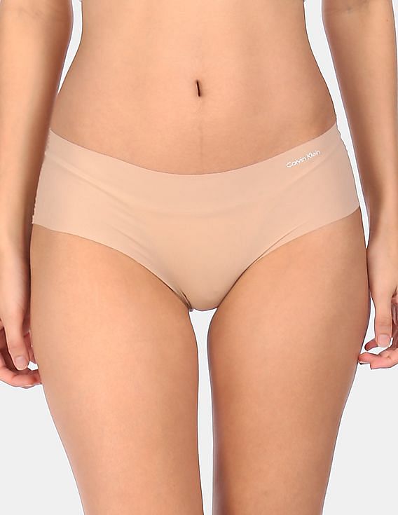 Calvin Klein Women's Invisibles Thong Panty, Silver Lock, Large