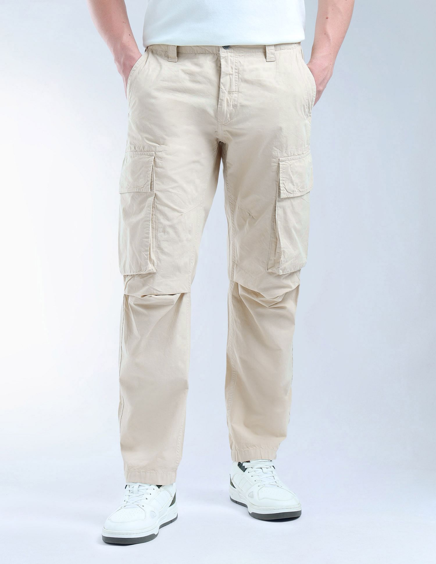 Flying Machine Relaxed Tapered Fit Pure Cotton Cargo