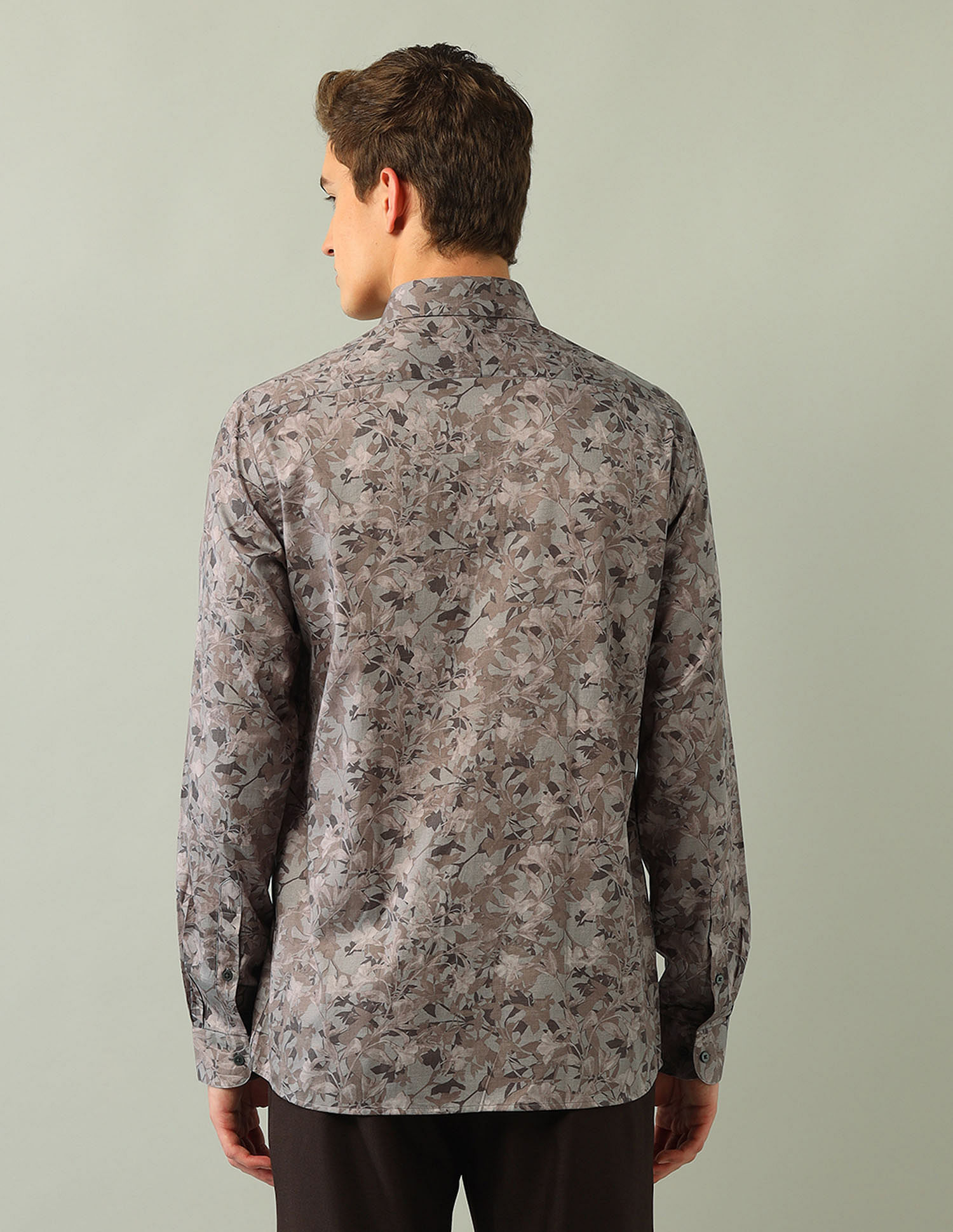 Arrow Newyork Floral Printed Satin Shirt