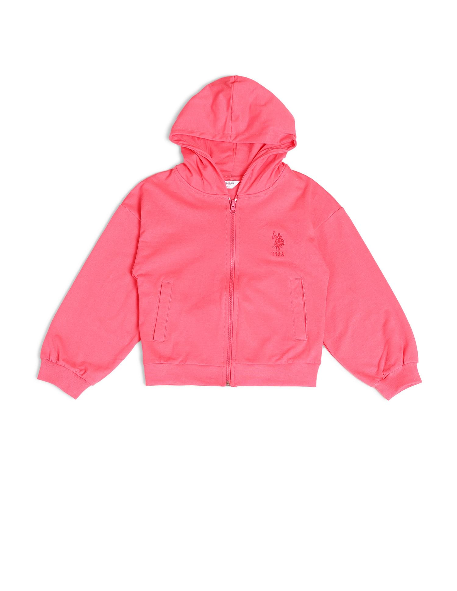 U.S. Polo Assn. Kids Girls Solid Regular Fit Sweatshirt