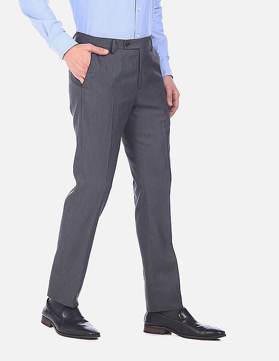 Buy Arrow Mid Rise Ankle Length Formal Trousers - NNNOW.com
