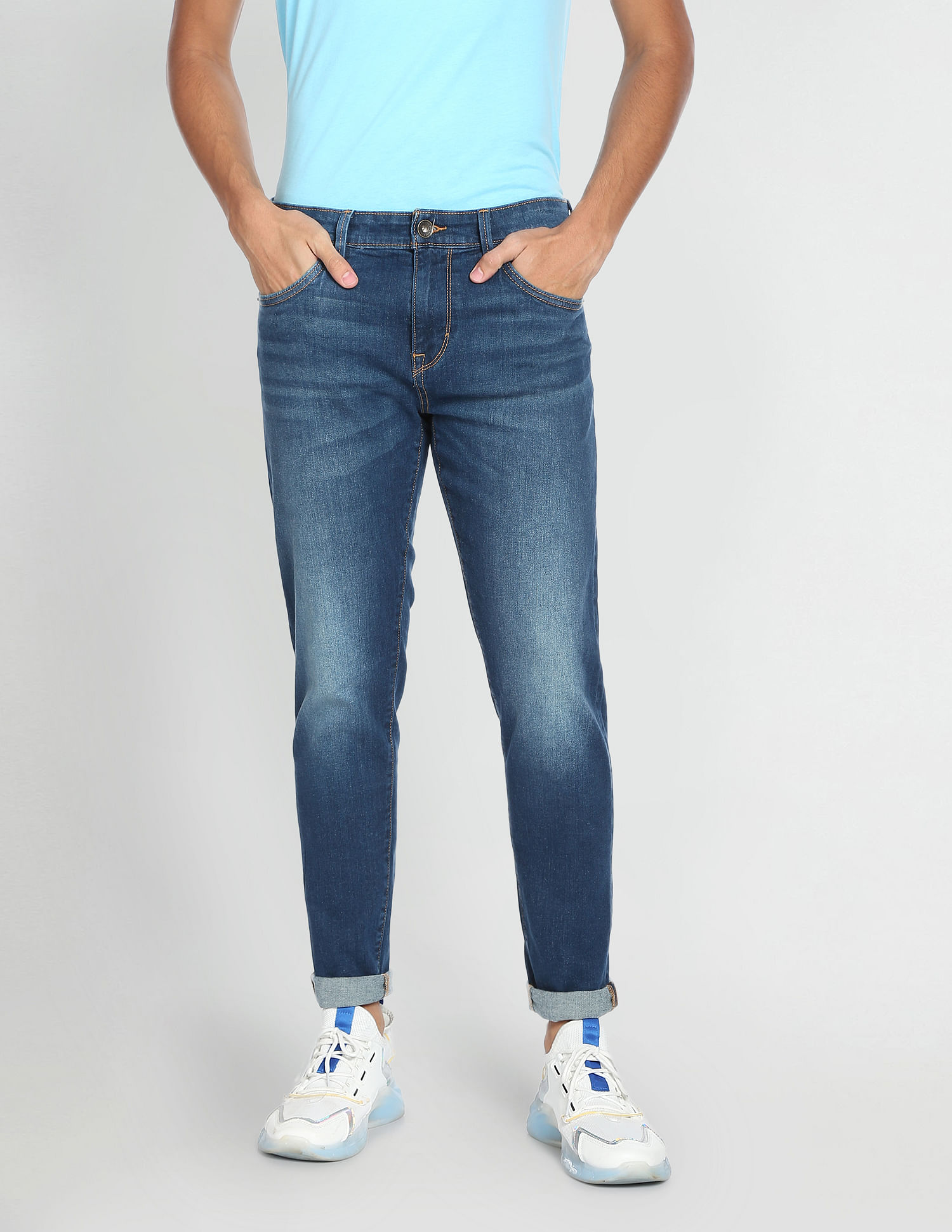 Flying Machine Stone Wash Slim Tapered Fit Jeans