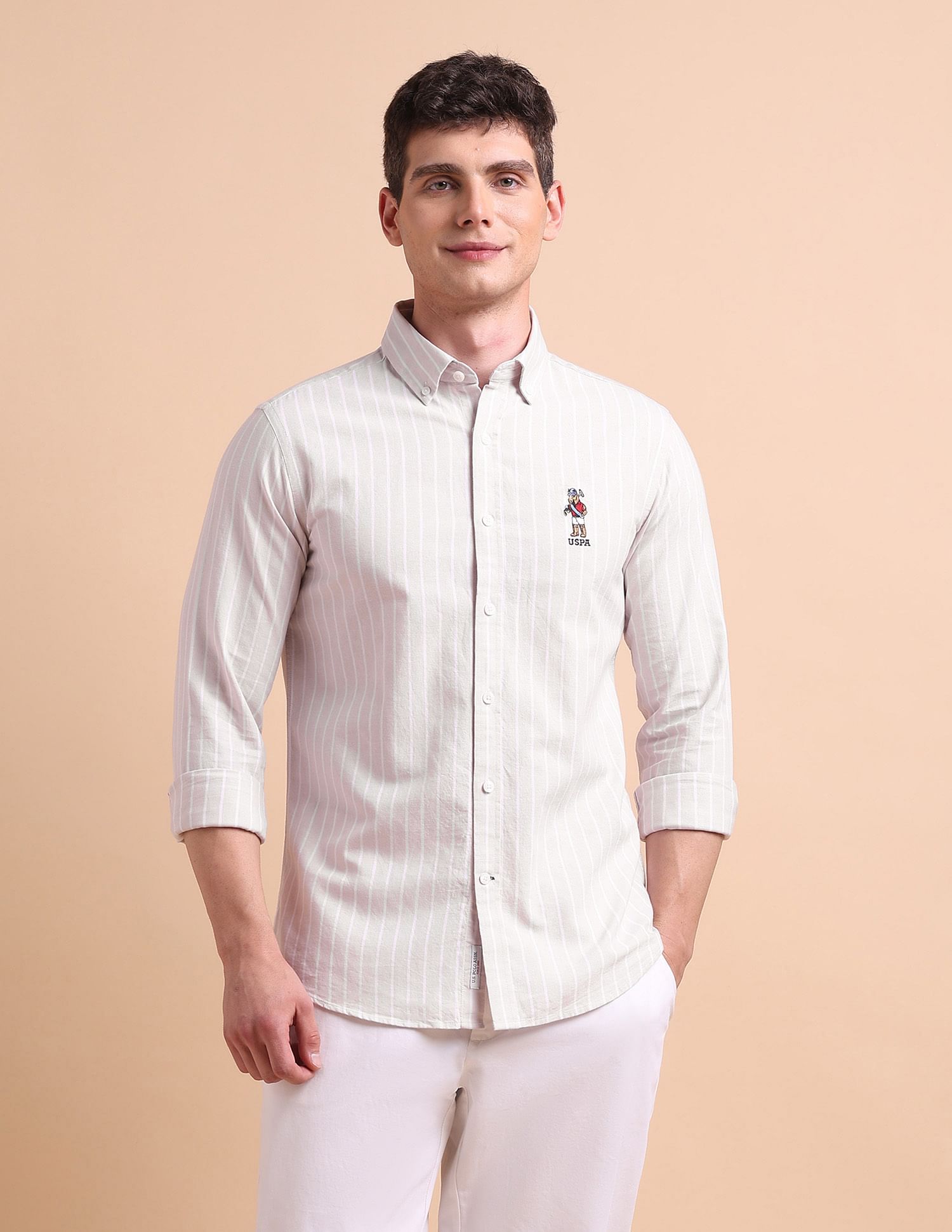 U.S. Polo Assn. Tailored Fit Vertical Striped Shirt