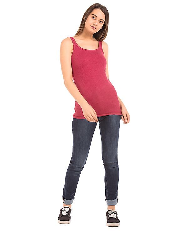 U.S. Polo Assn. Women U-Neck Melange Tank Top