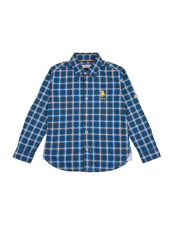 U.S. Polo Assn. Kids Boys Long Sleeve Check Shirt