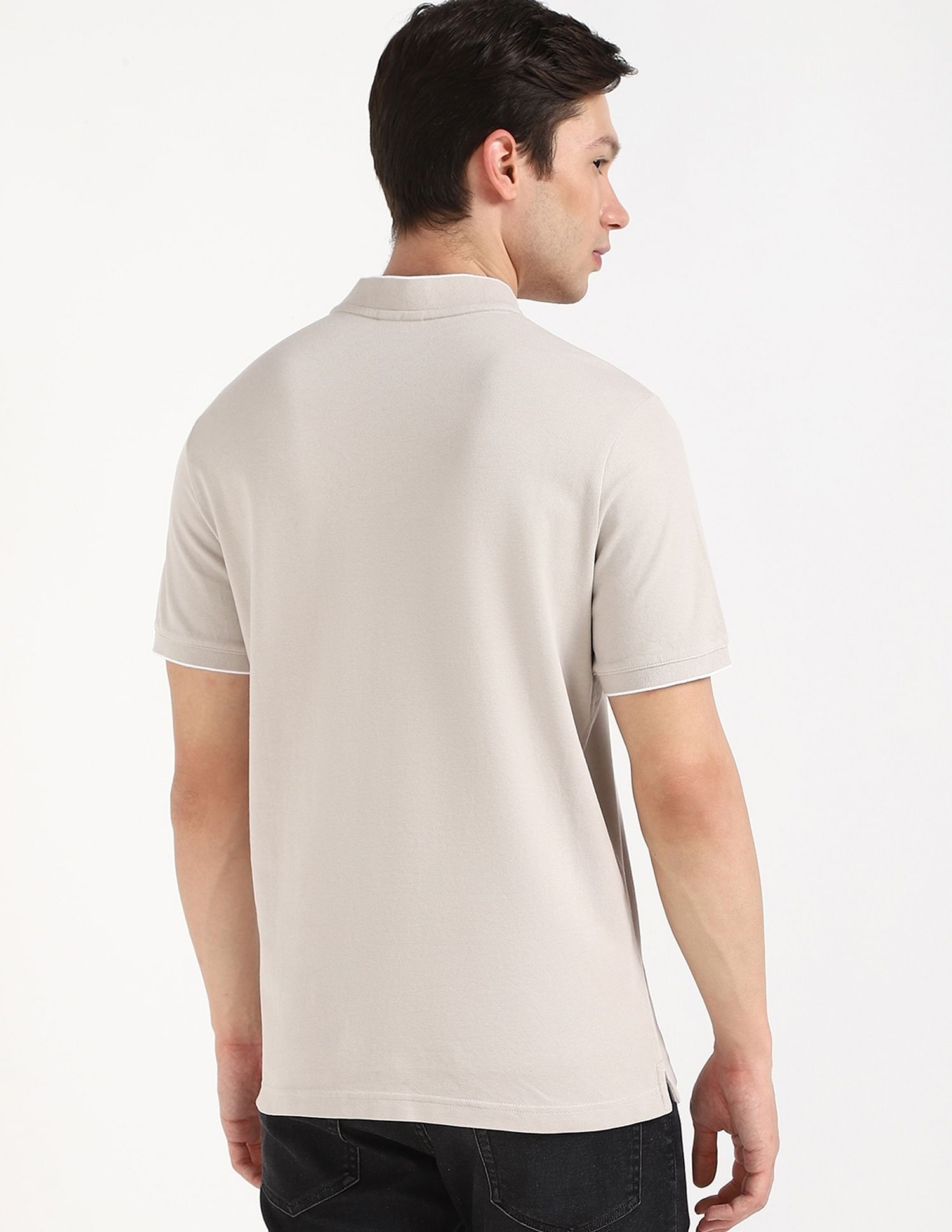 Calvin Klein Jeans Solid Slim-Fit Cotton Polo T-Shirt