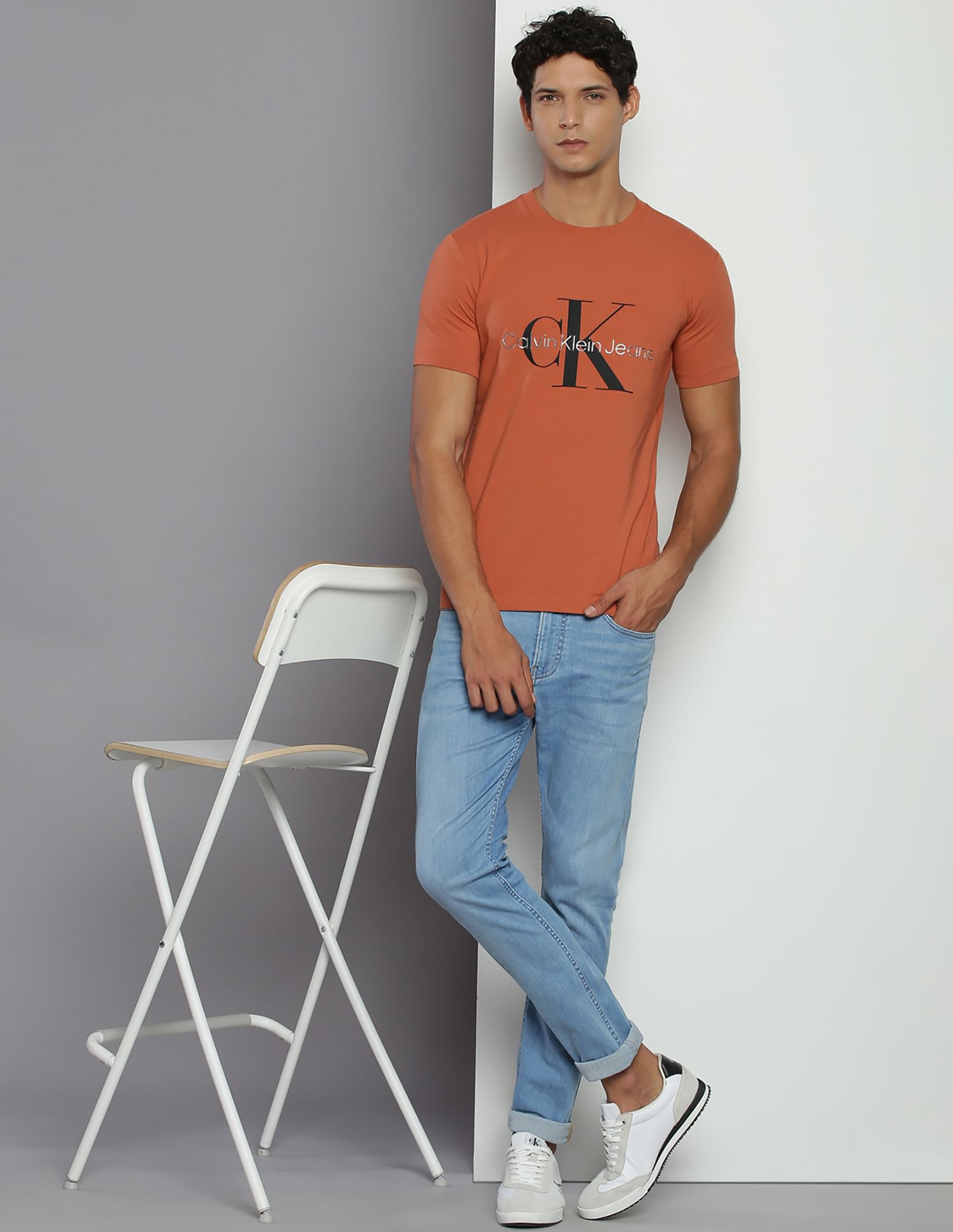 Calvin Klein Crew Neck Monogram Logo T-Shirt