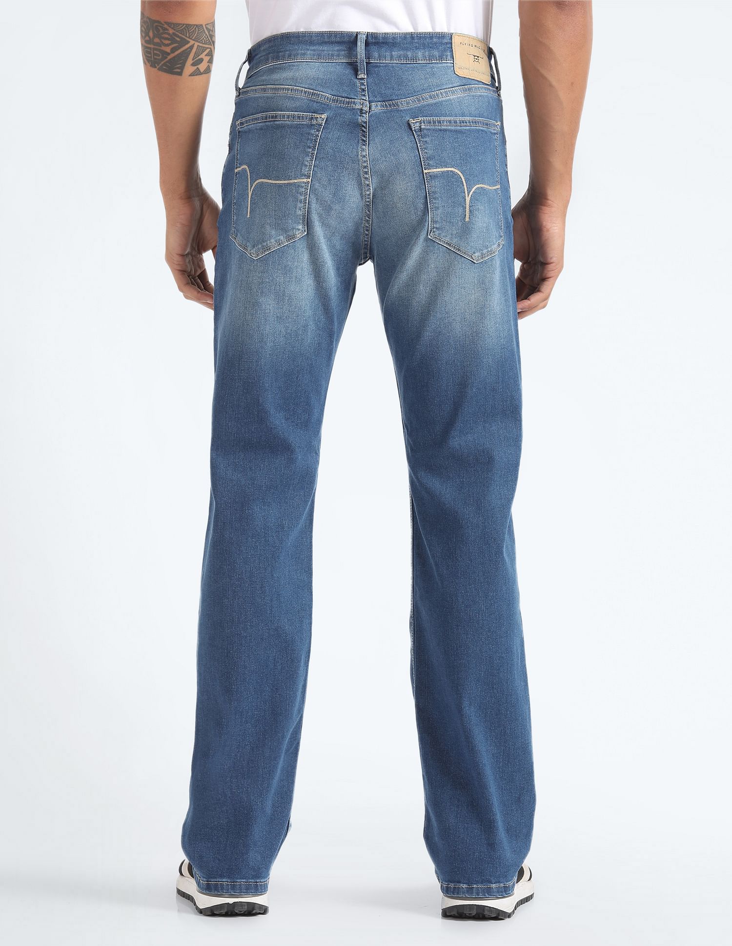 Flying Machine Bruce Relax Bootcut Fit Whiskered Jeans