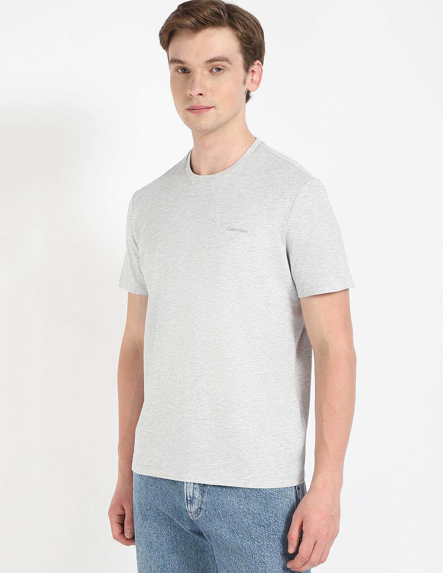 Calvin Klein Jeans Comfortable Grey Solid T-Shirt