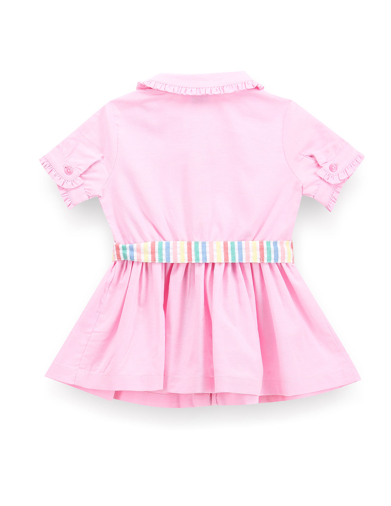 U.S. Polo Assn. Kids Girls Peter Pan Collar Oxford Dress