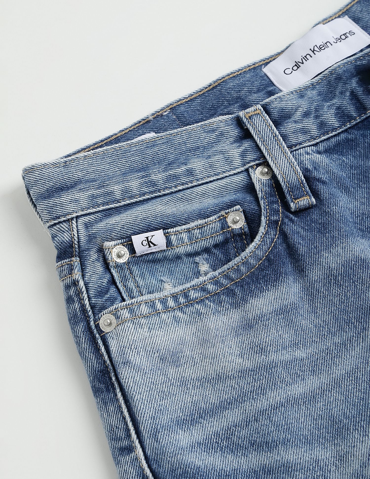 Buy Calvin Klein Jeans Mom Fit Distressed Jeans NNNOW