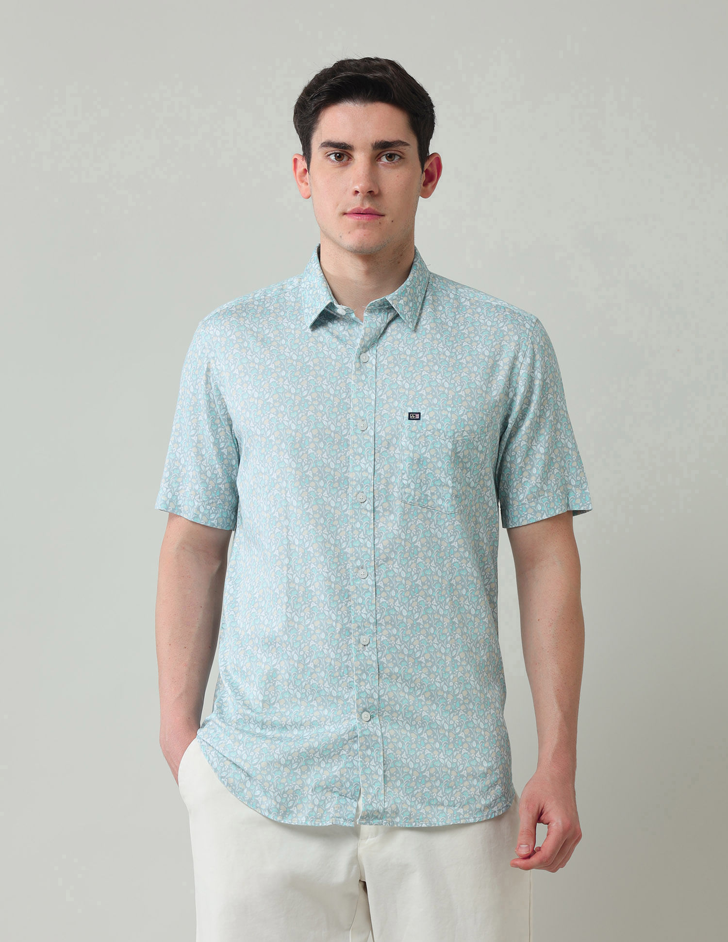 Arrow Sport Floral Pattern Regular Fit Shirt
