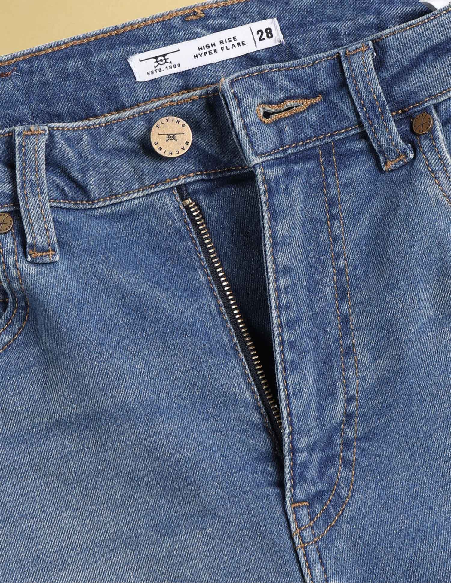Flying Machine Women K-Street X Extreme Flare Fit Tinted Jeans