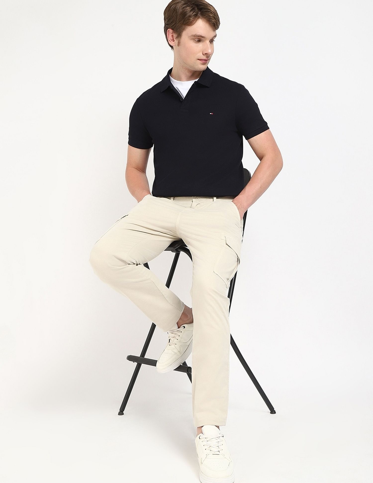Tommy Hilfiger Solid Regular-Fit Cotton Polo Shirt