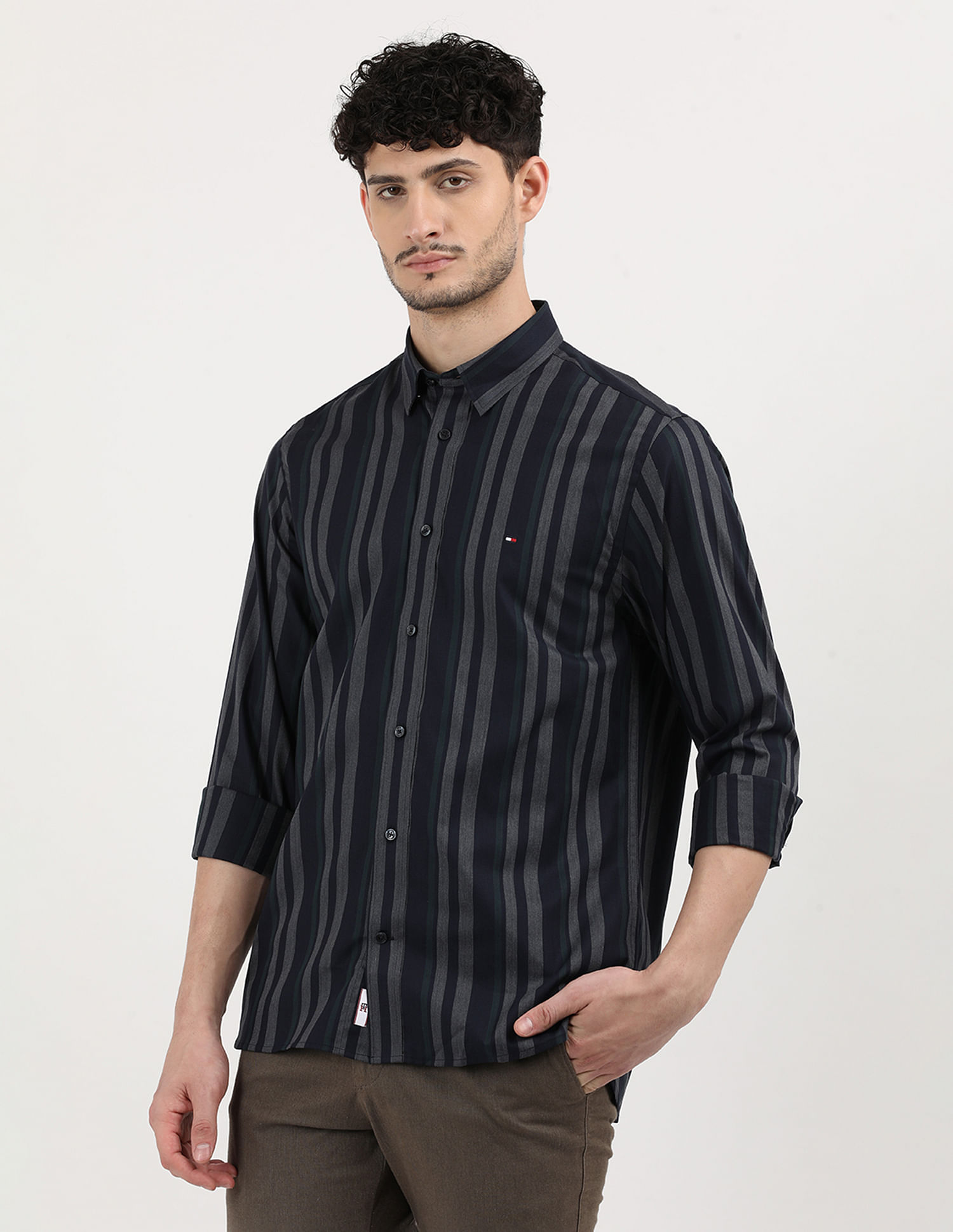 Tommy Hilfiger Twill Multi Striped Regular Fit Shirt