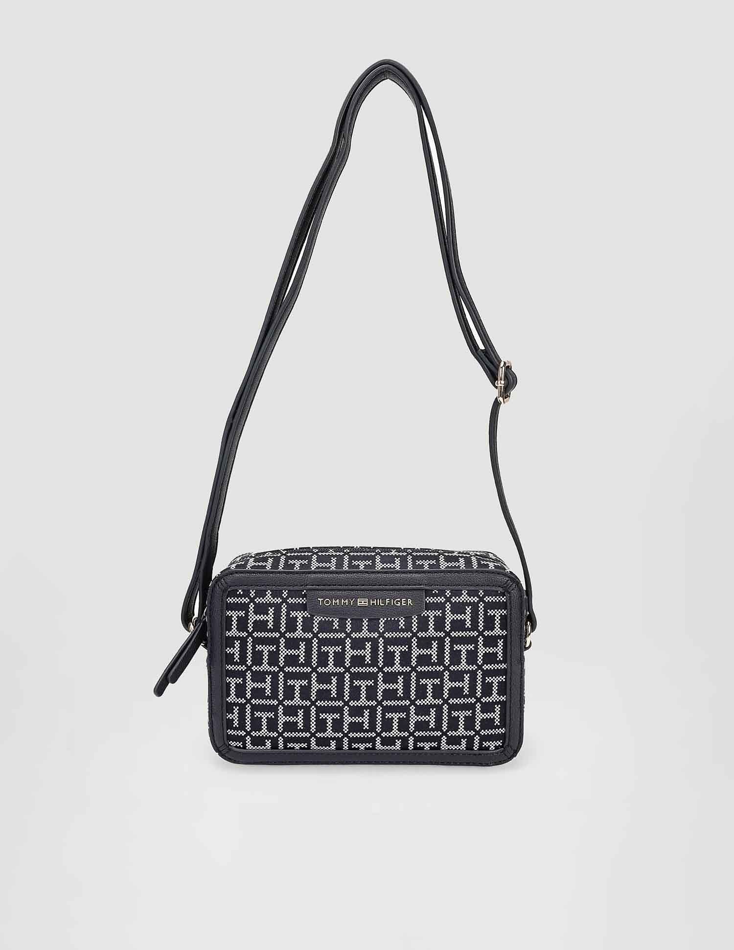 Tommy Hilfiger Printed Blue Polyester Sling Bags