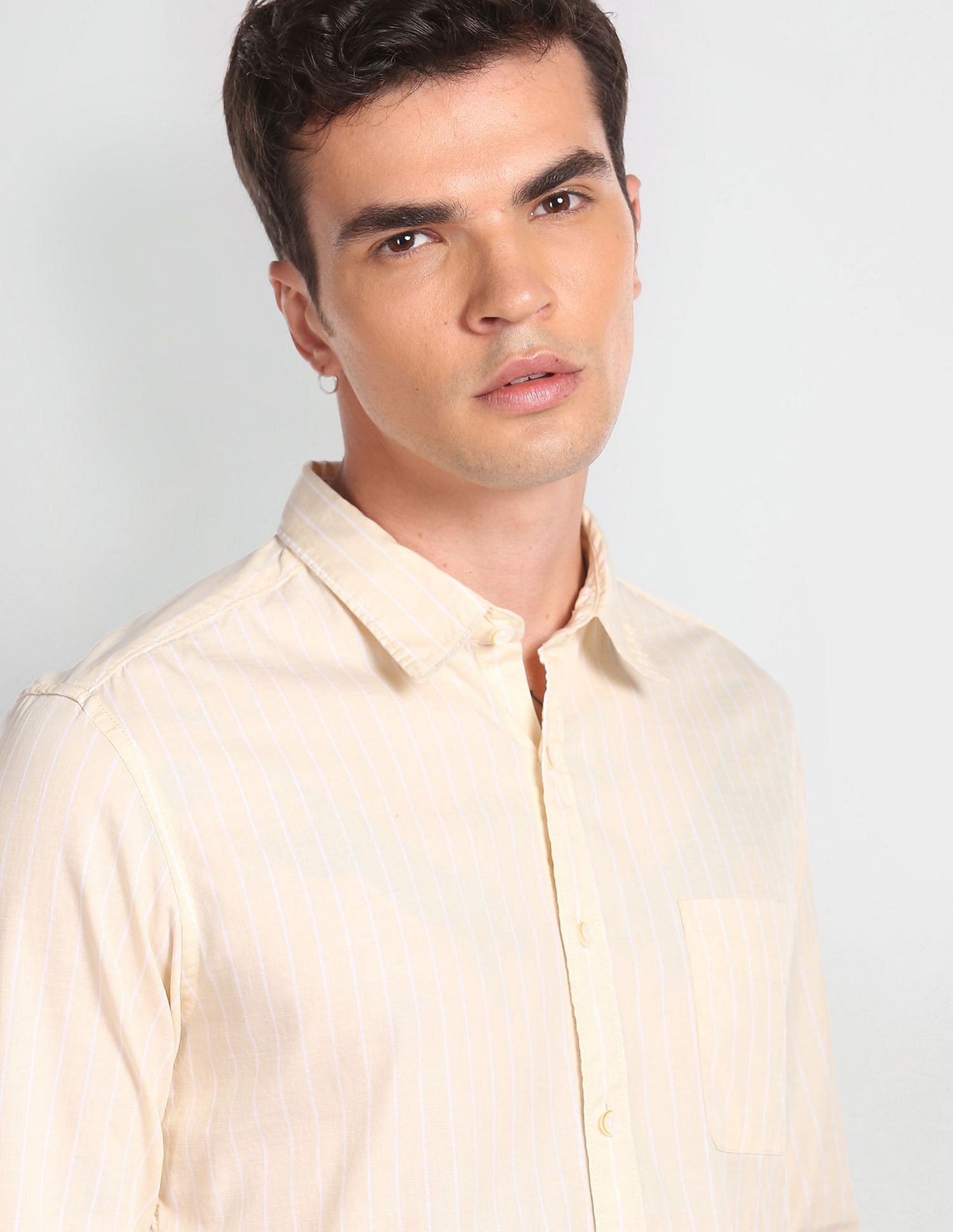 Flying Machine Vertical Stripe Slim Fit Shirt