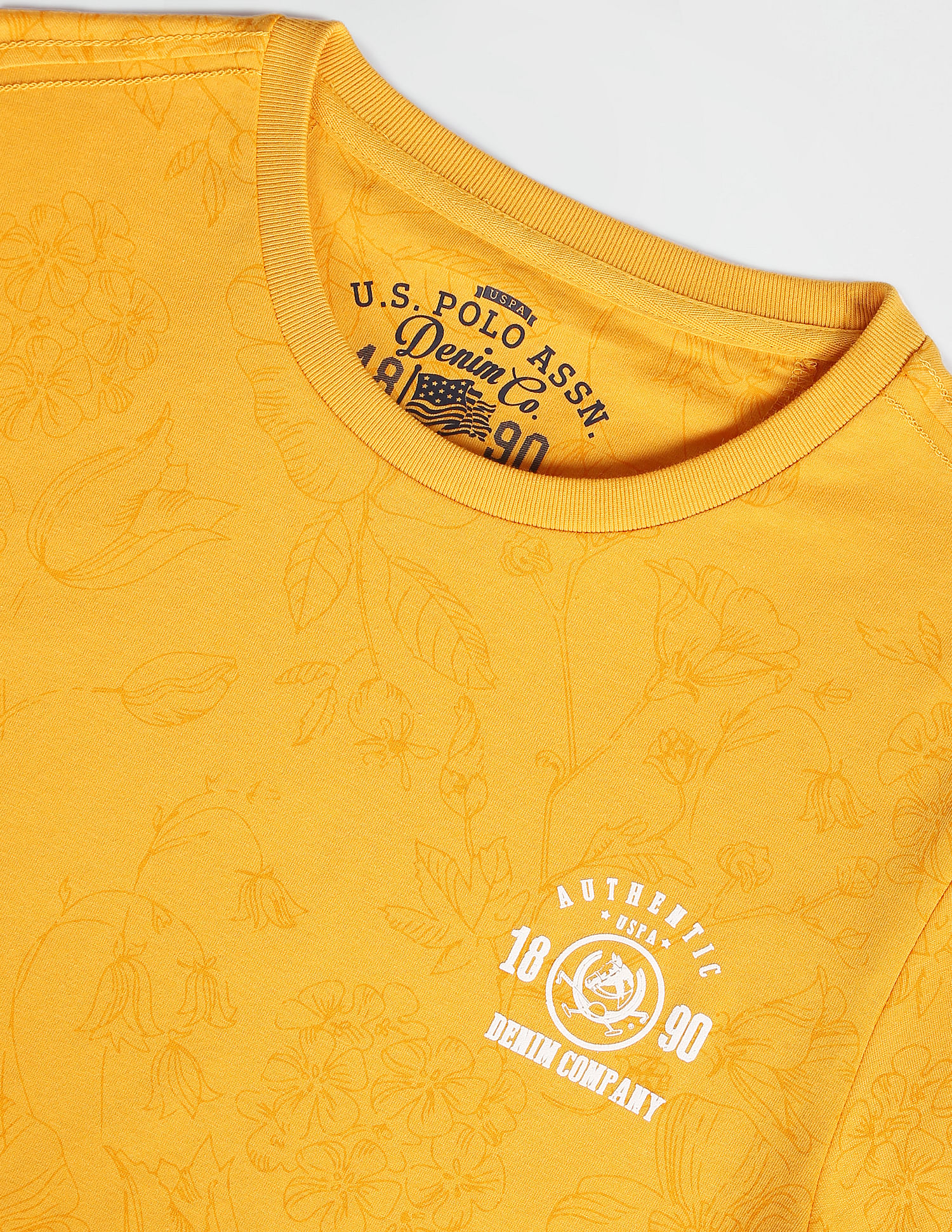 U.S. Polo Assn. Denim Co. Crew Neck Floral Print Cotton T-Shirt