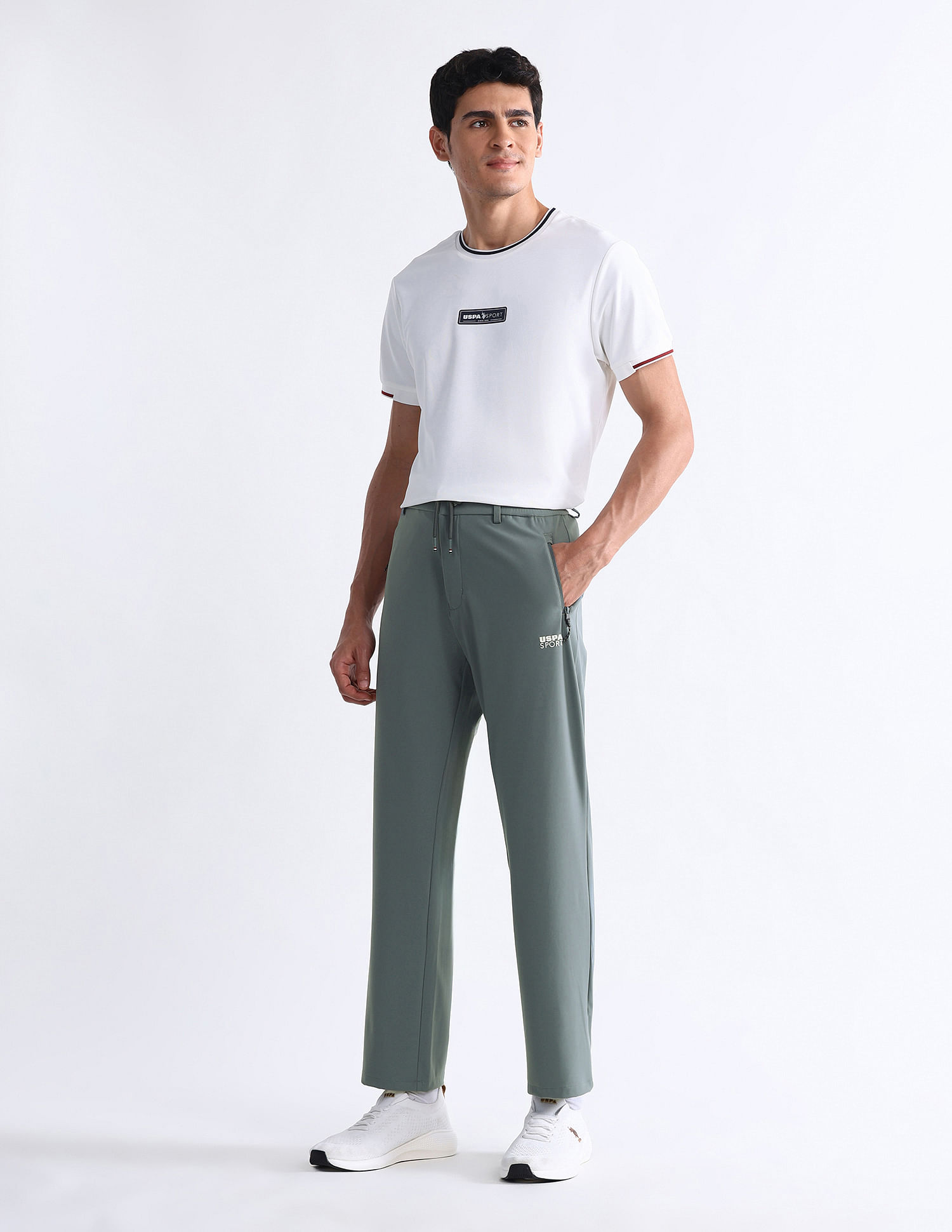 USPA Active Slim Fit Solid Active Track Pants
